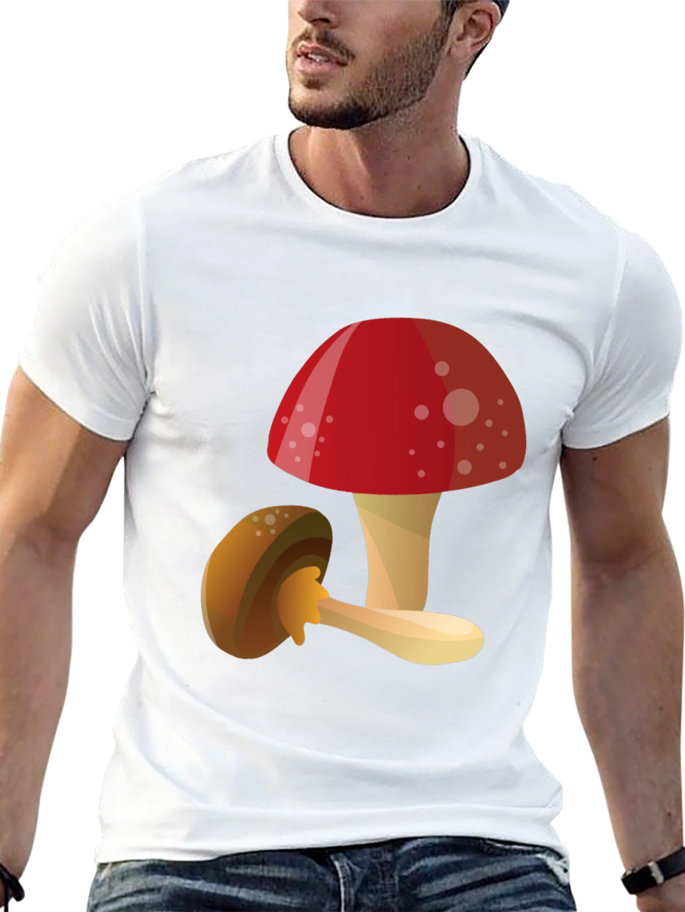 Black Mushroom Graphic T-Shirt - Funky Casual Tee view 13