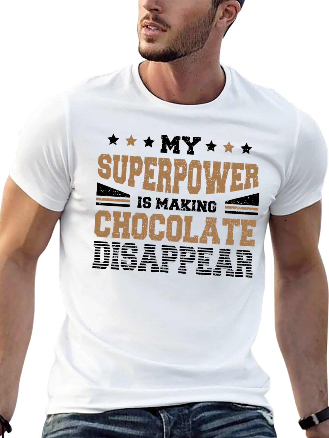 Black Chocolate Disappearing Superpower T-Shirt view 13