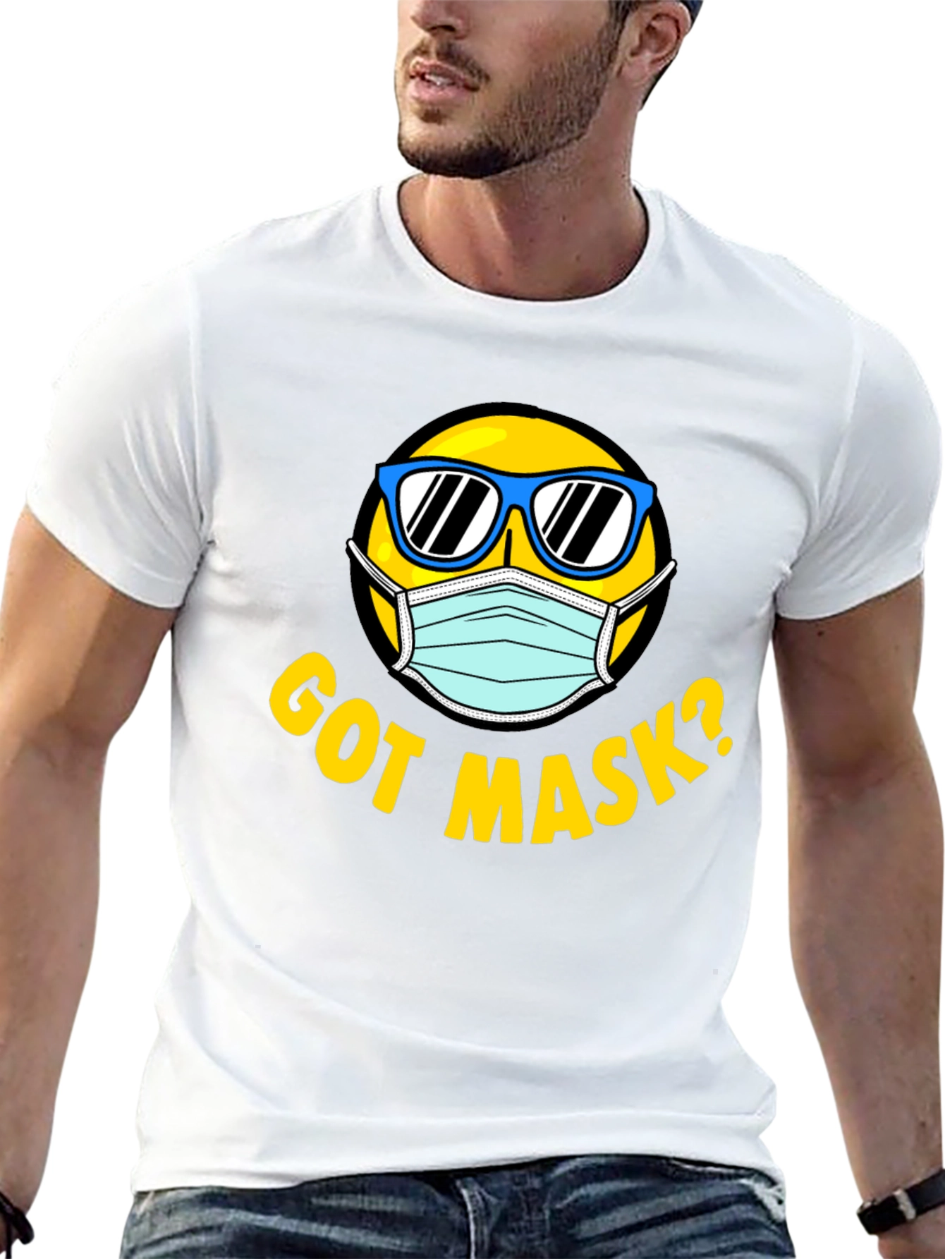Black Got Mask? Graphic T-Shirt view 13