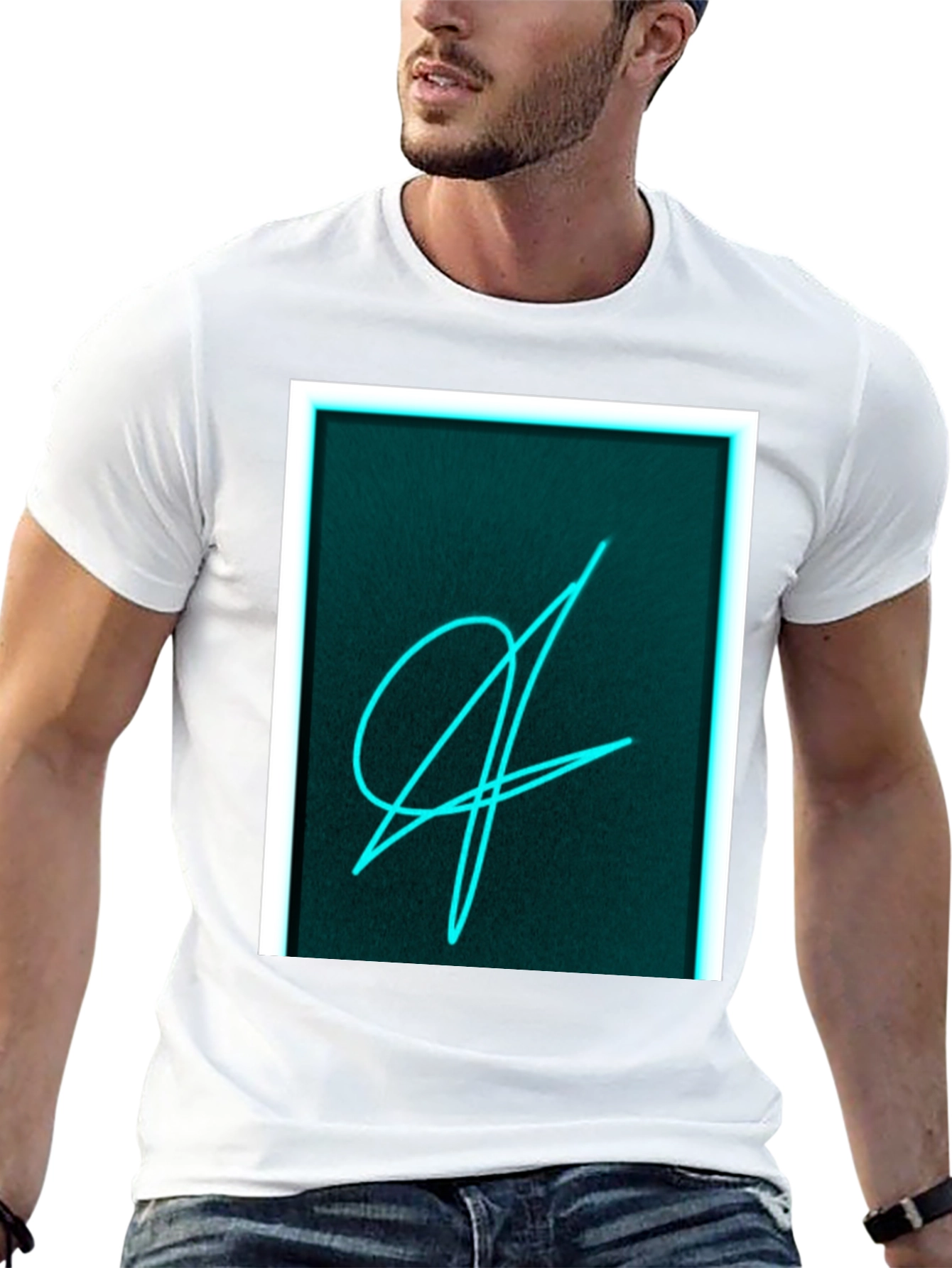 Black Neon Scribble Graphic Black T-Shirt view 13