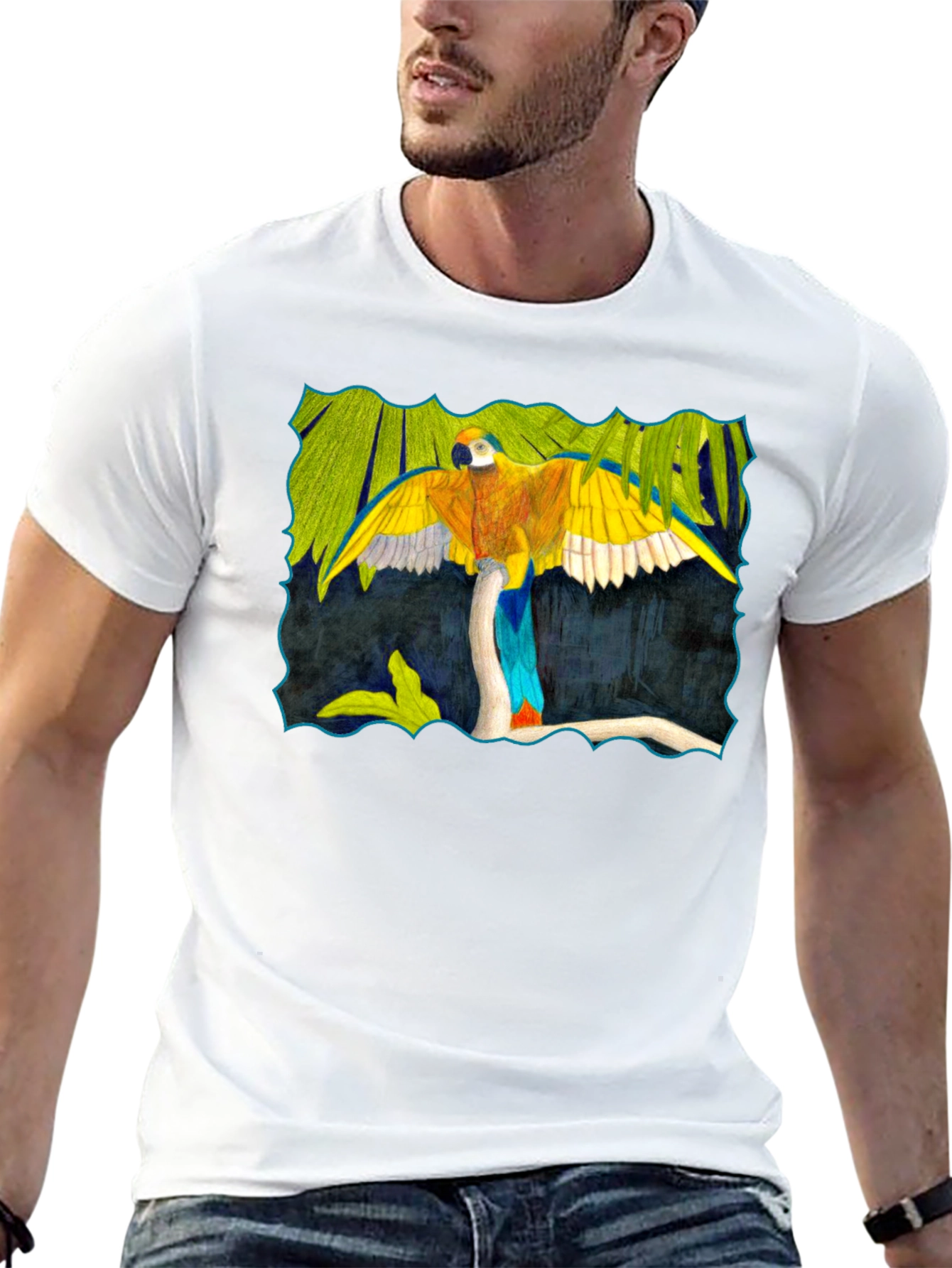 Black Parrot Graphic Black T-Shirt view 13