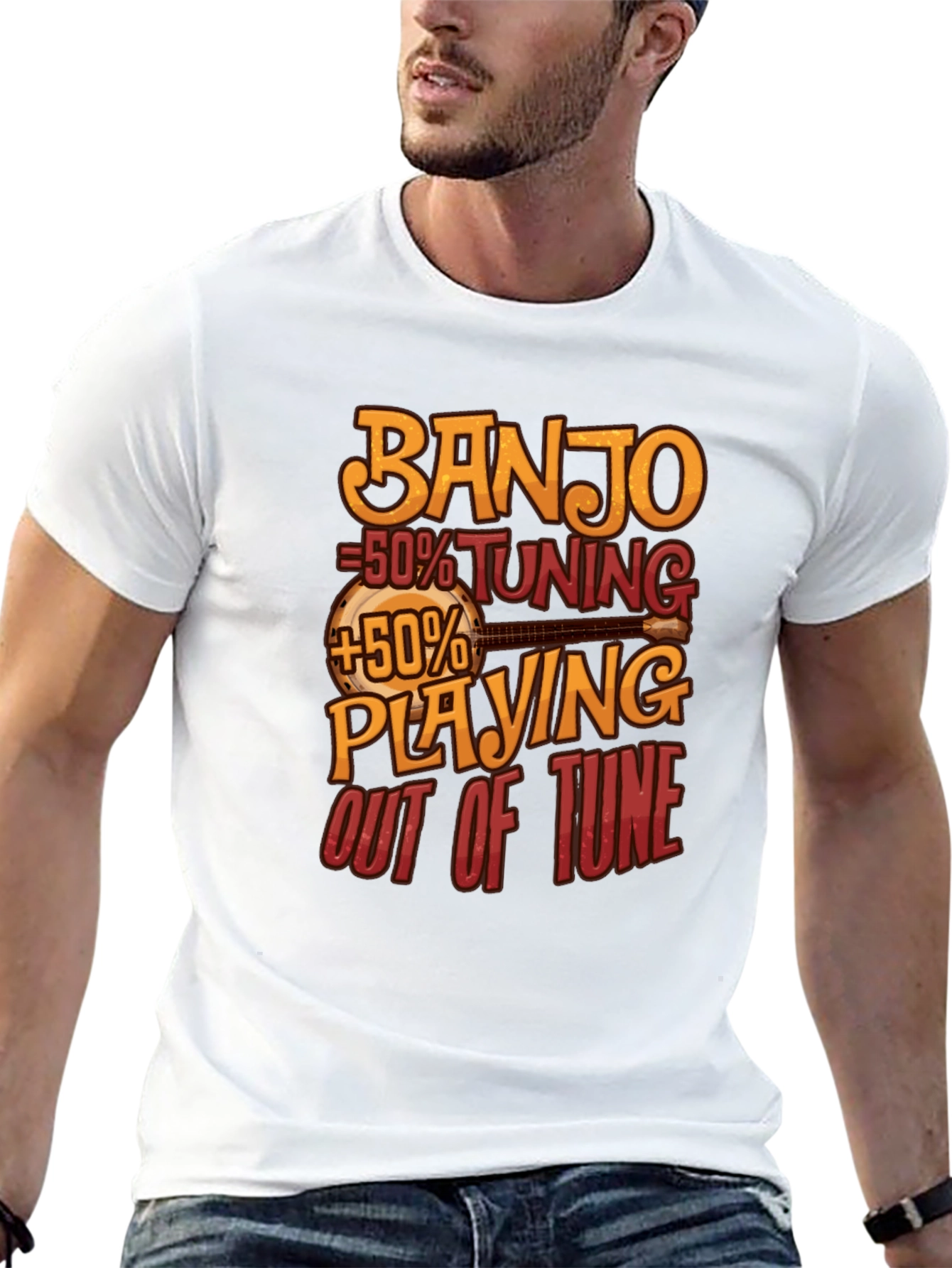 Black Banjo Tuning Playing Funny Musician T-Shirt view 13