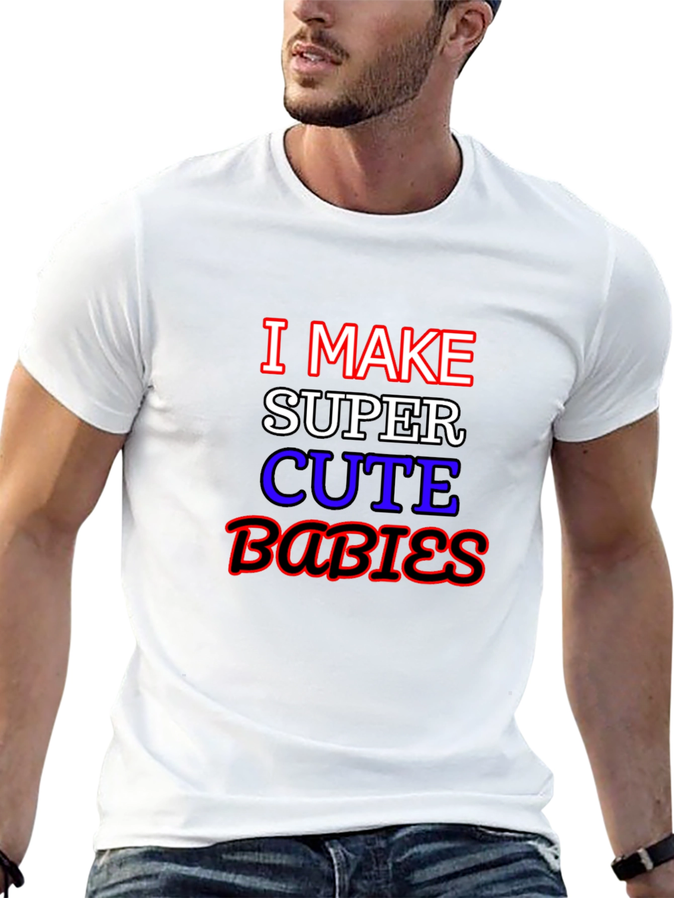 Black I Make Super Cute Babies Graphic T-Shirt view 13