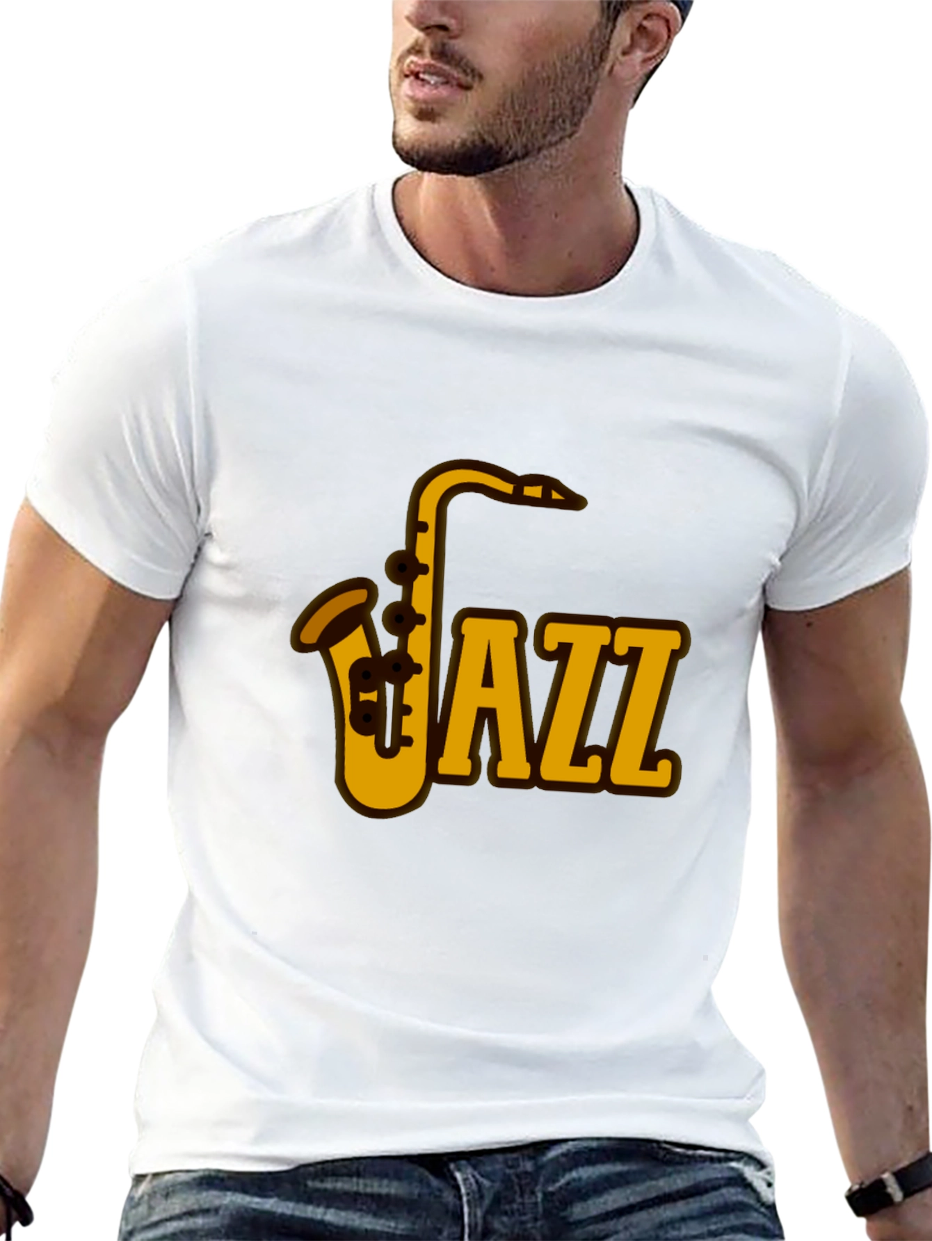 Black Jazz Saxophone Graphic Tee - Music Lover's T-Shirt view 13