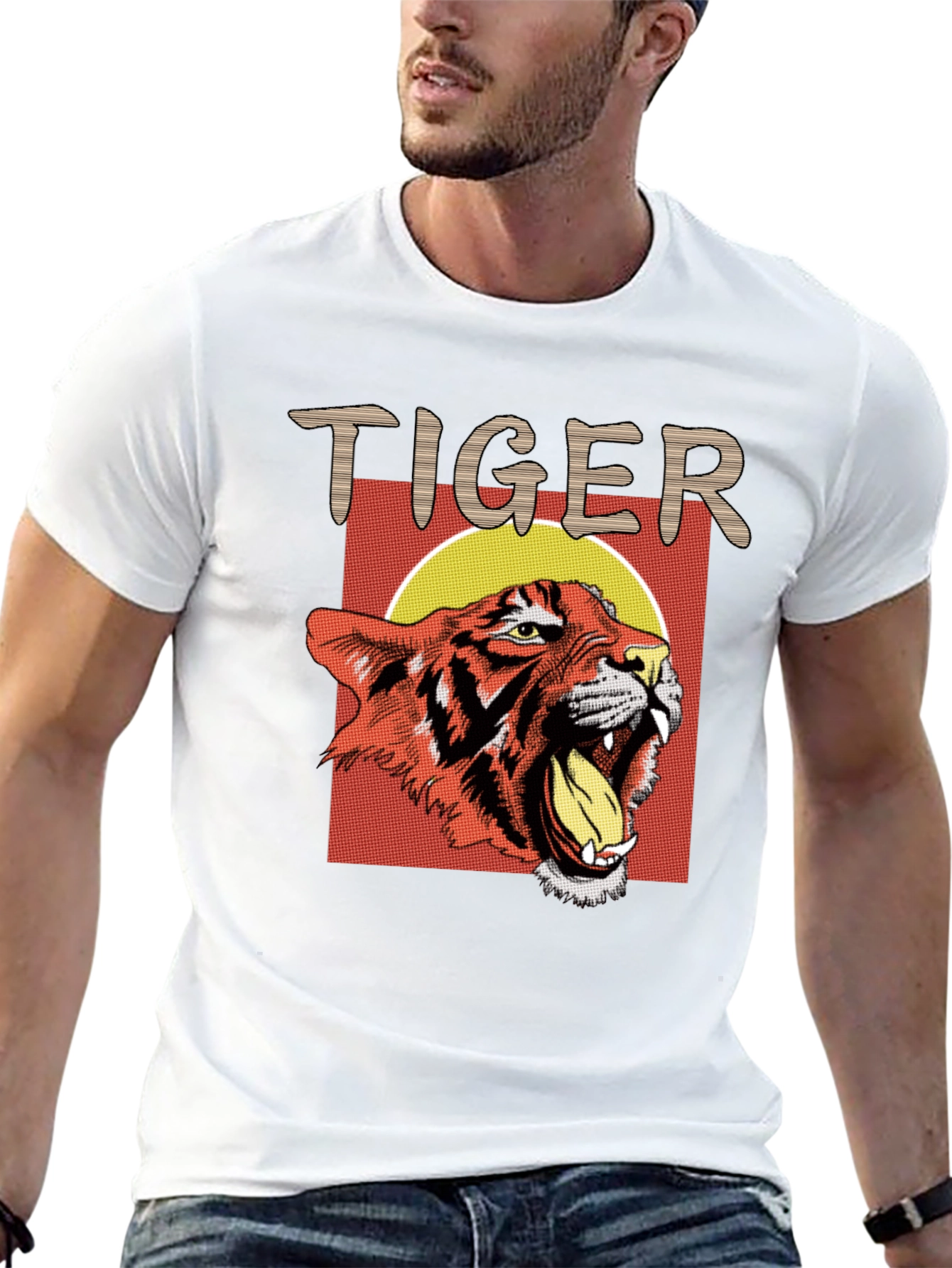 Black Tiger Graphic Tee - Bold Animal Print T-Shirt view 13