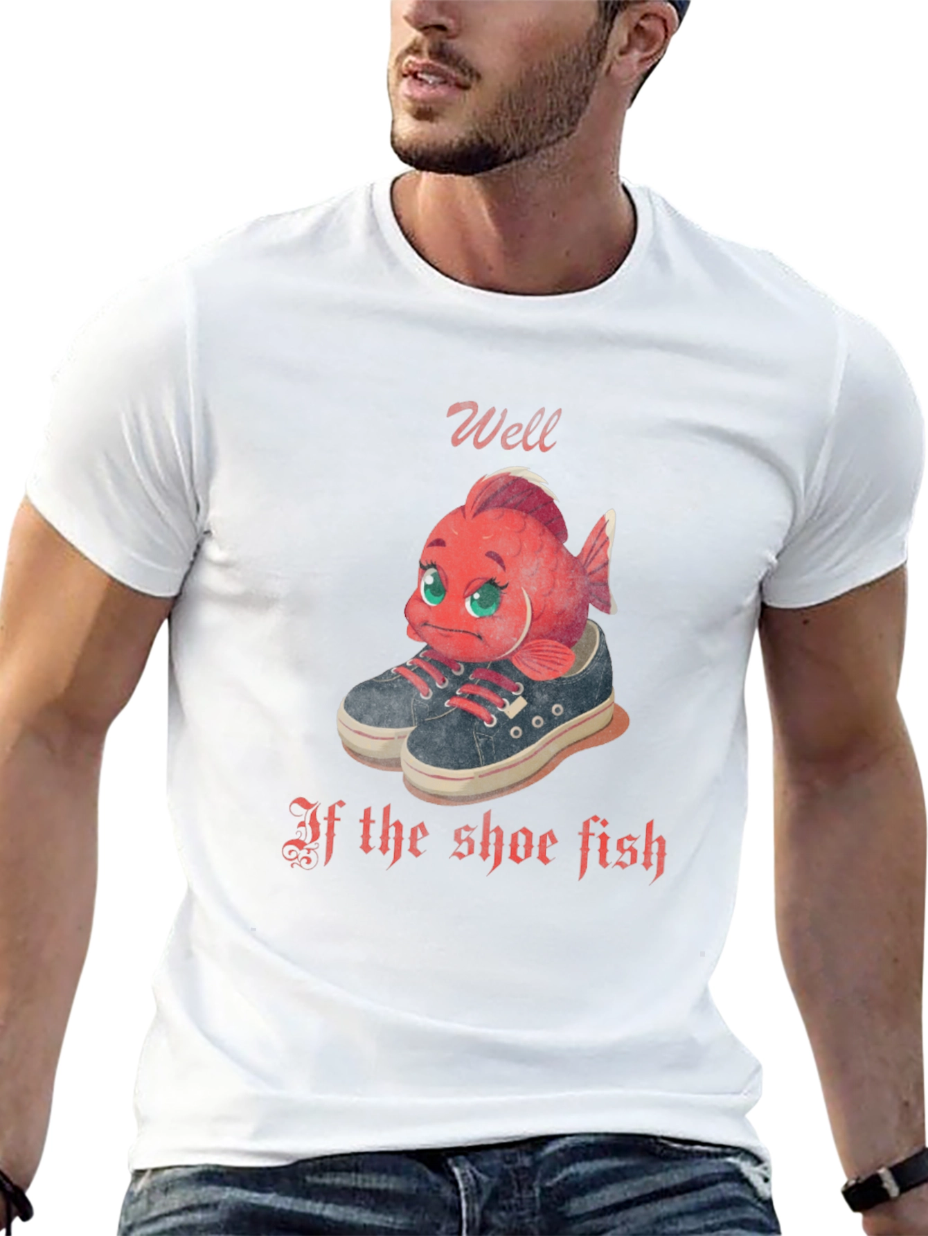 Black Shoe Fish T-Shirt - Novelty Graphic Tee view 13