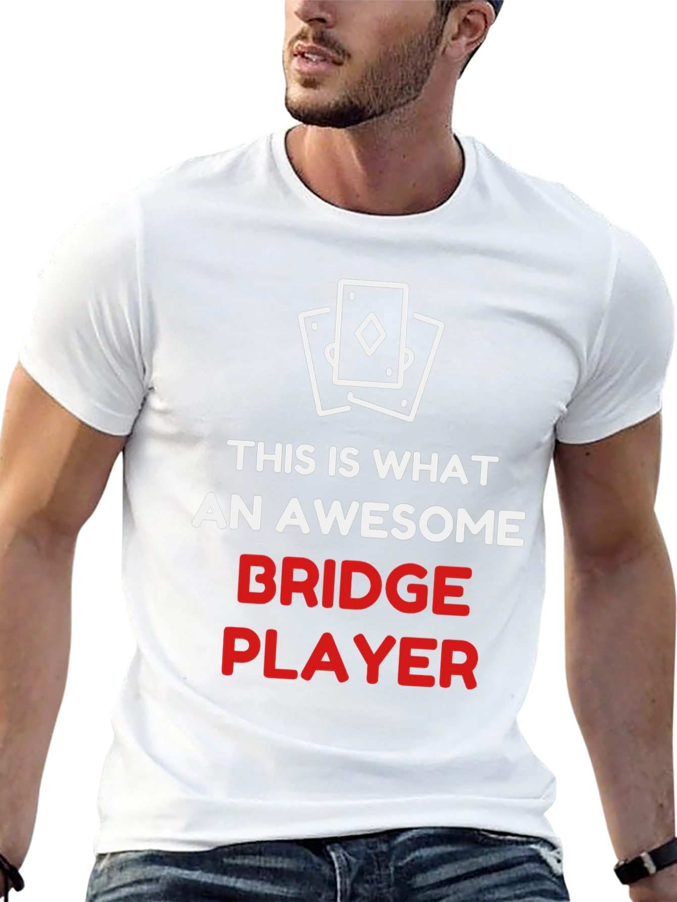 Black Awesome Bridge Player T-Shirt view 13