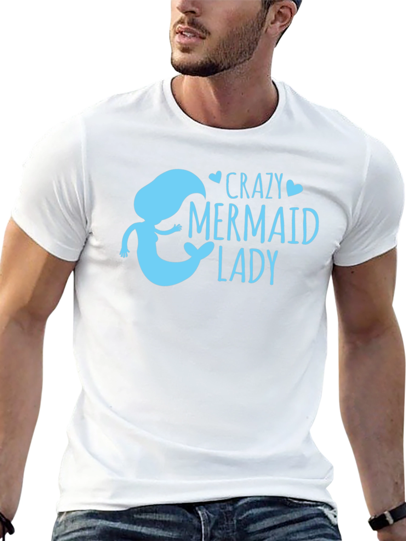 Black Crazy Mermaid Lady T-Shirt view 13