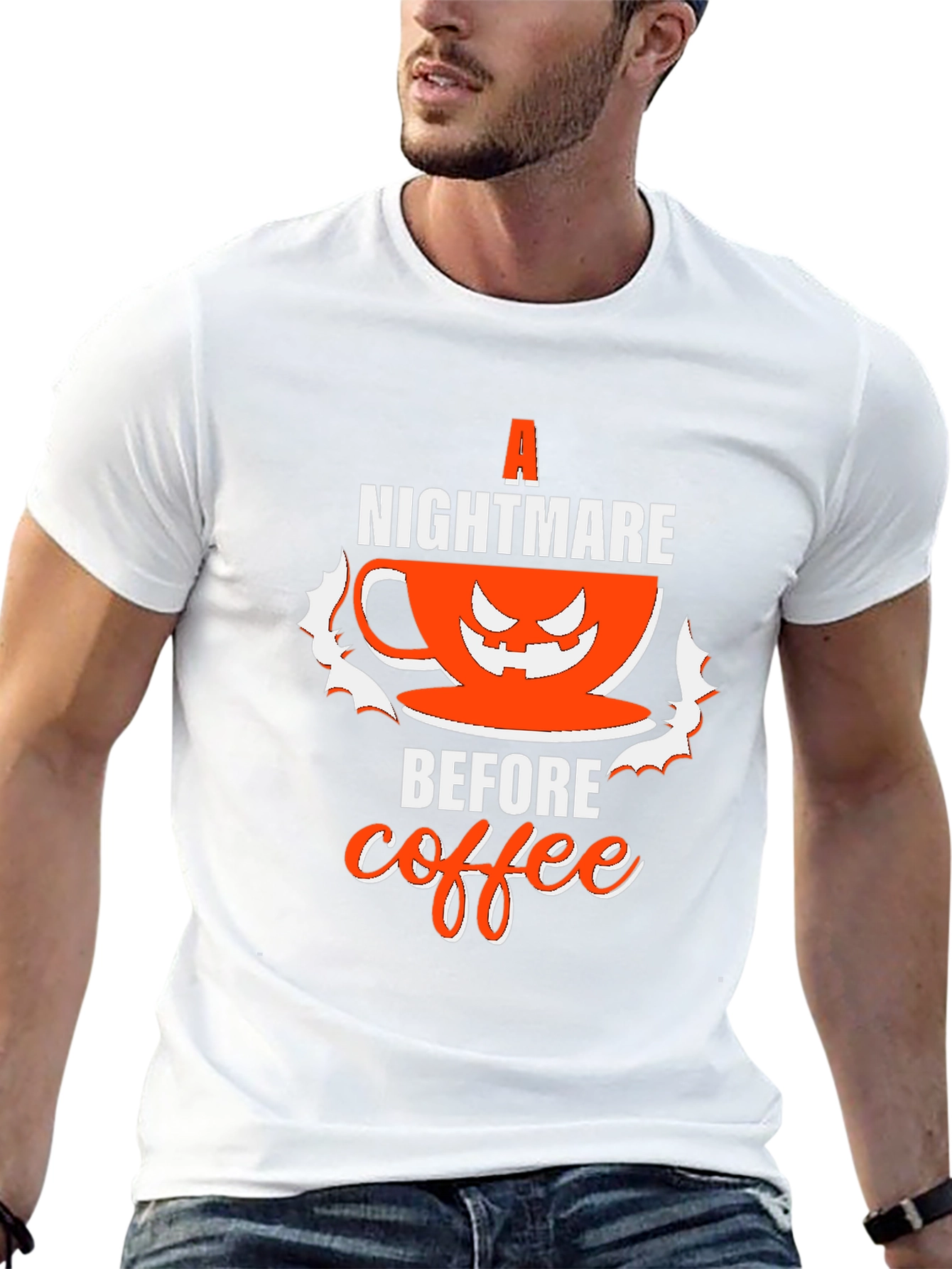 Black Nightmare Before Coffee Halloween T-Shirt view 13