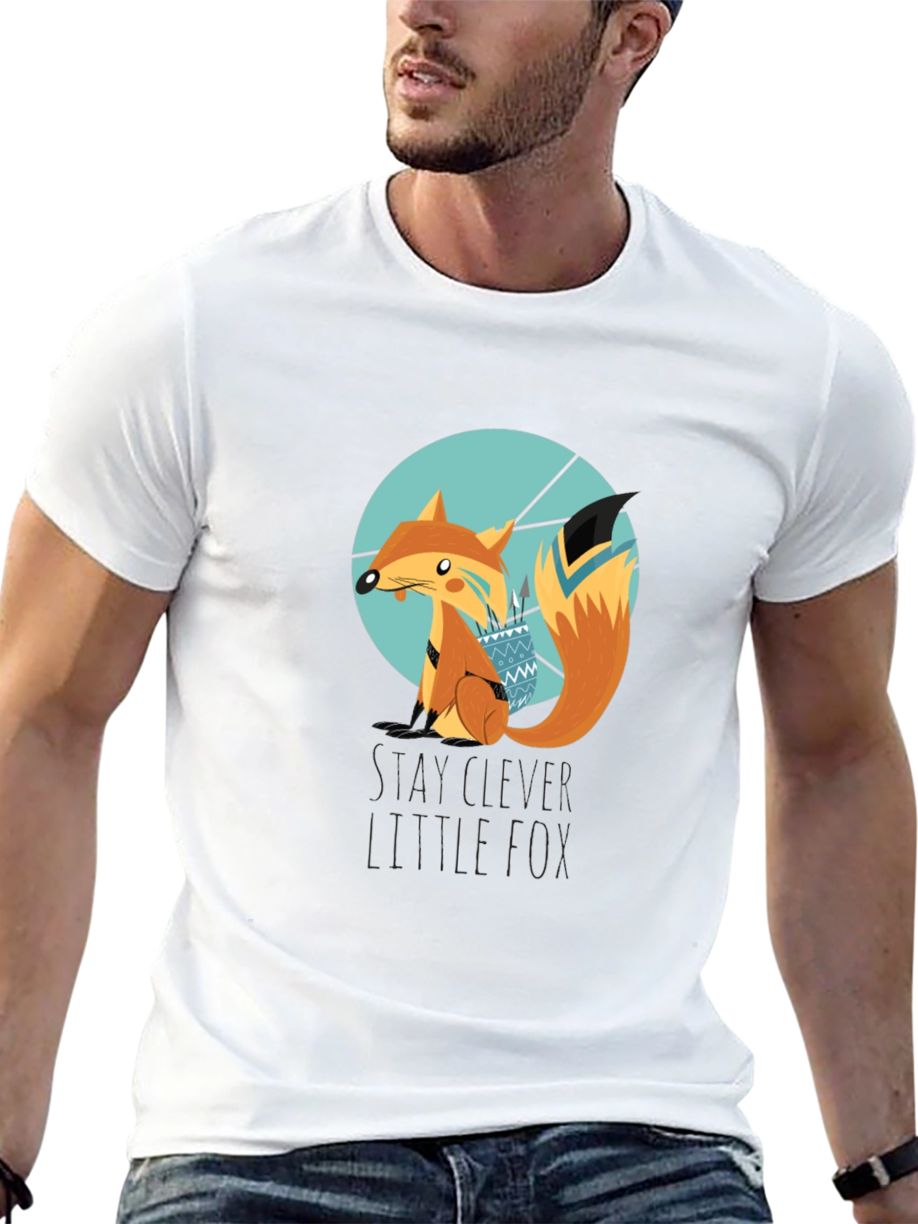 Black Stay Clever Little Fox Graphic T-Shirt view 13