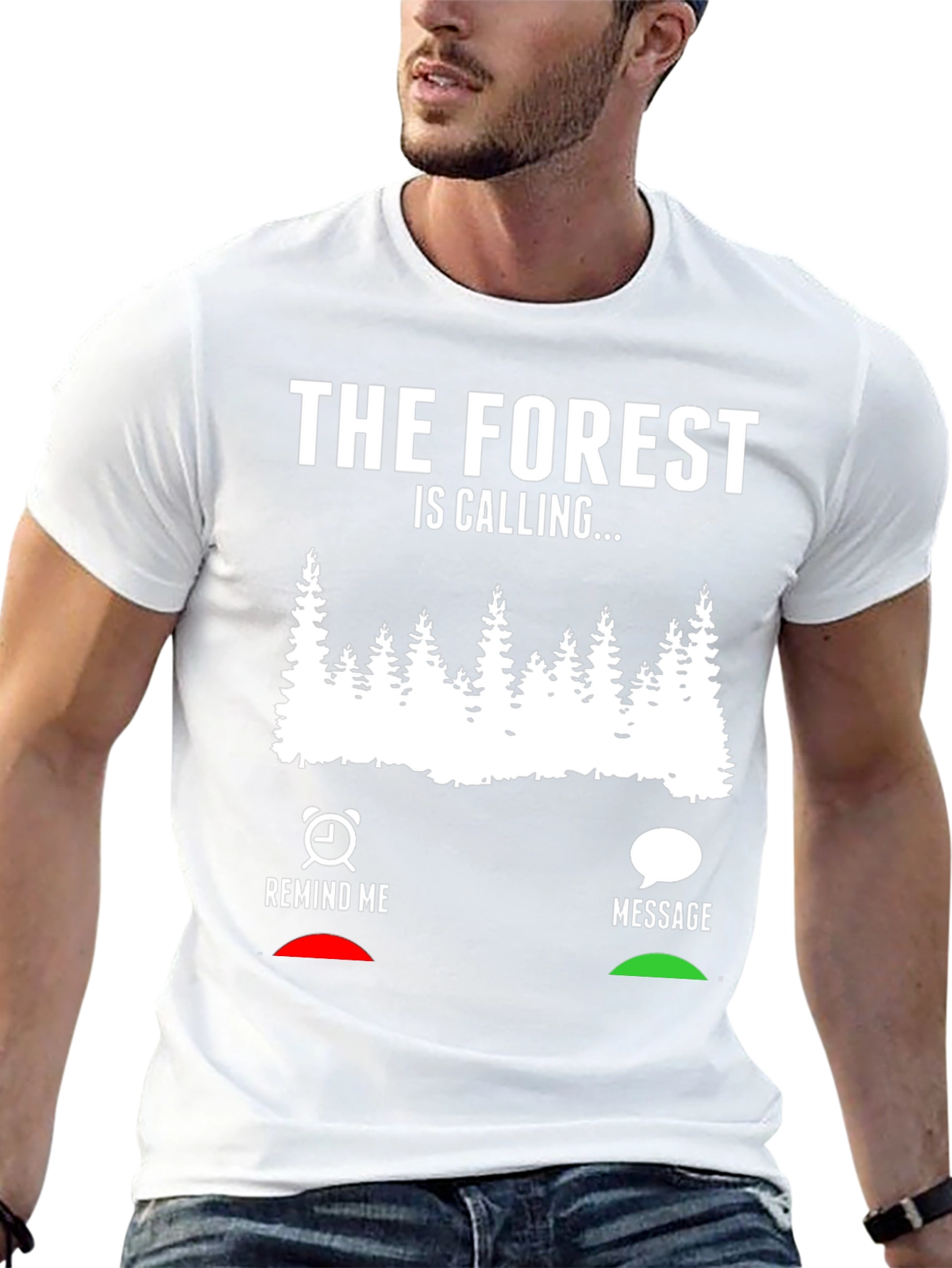 Black The Forest Is Calling Men's Black Graphic Tee view 13