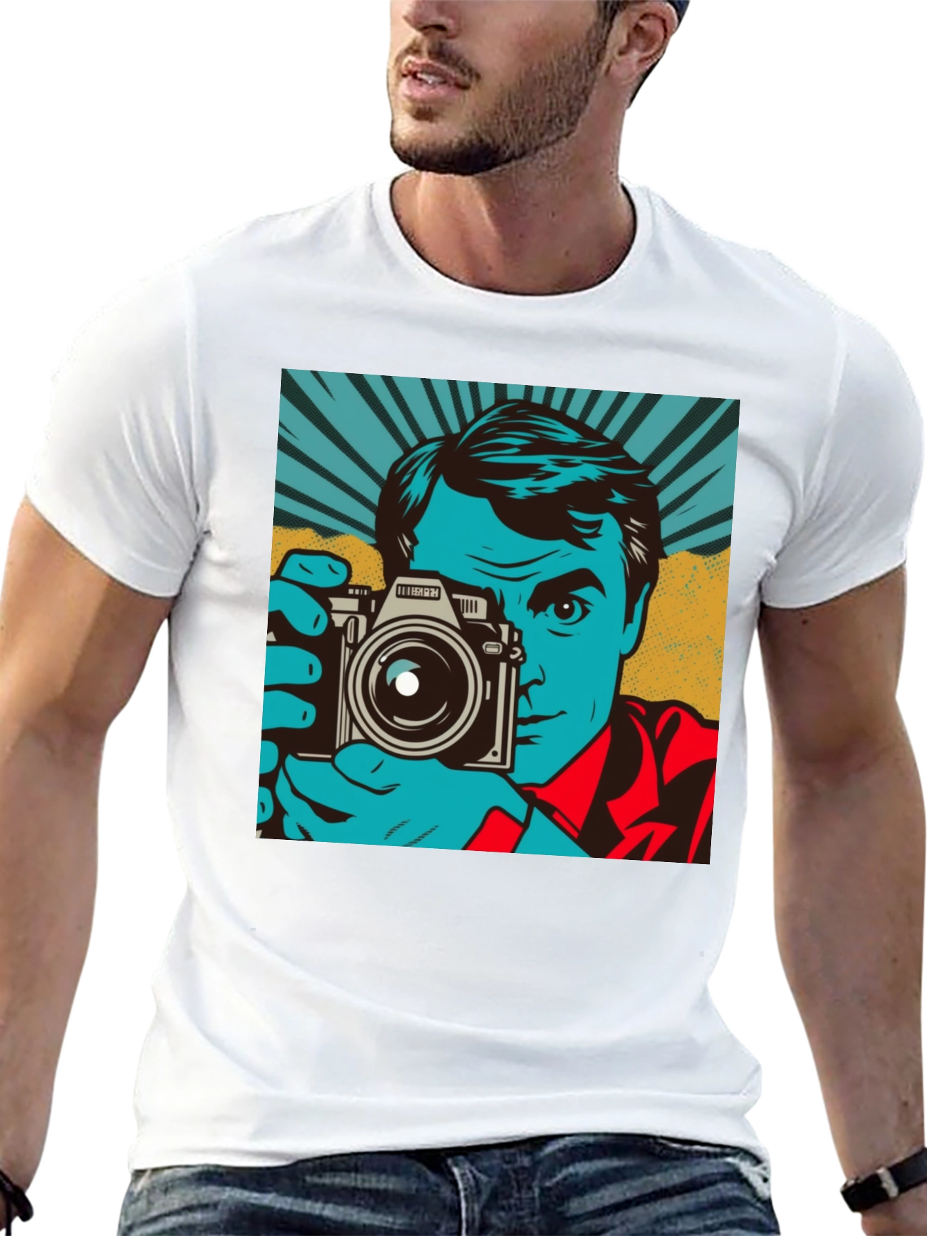 Black Retro Photographer Graphic Tee - Classic Cool Shirt view 13