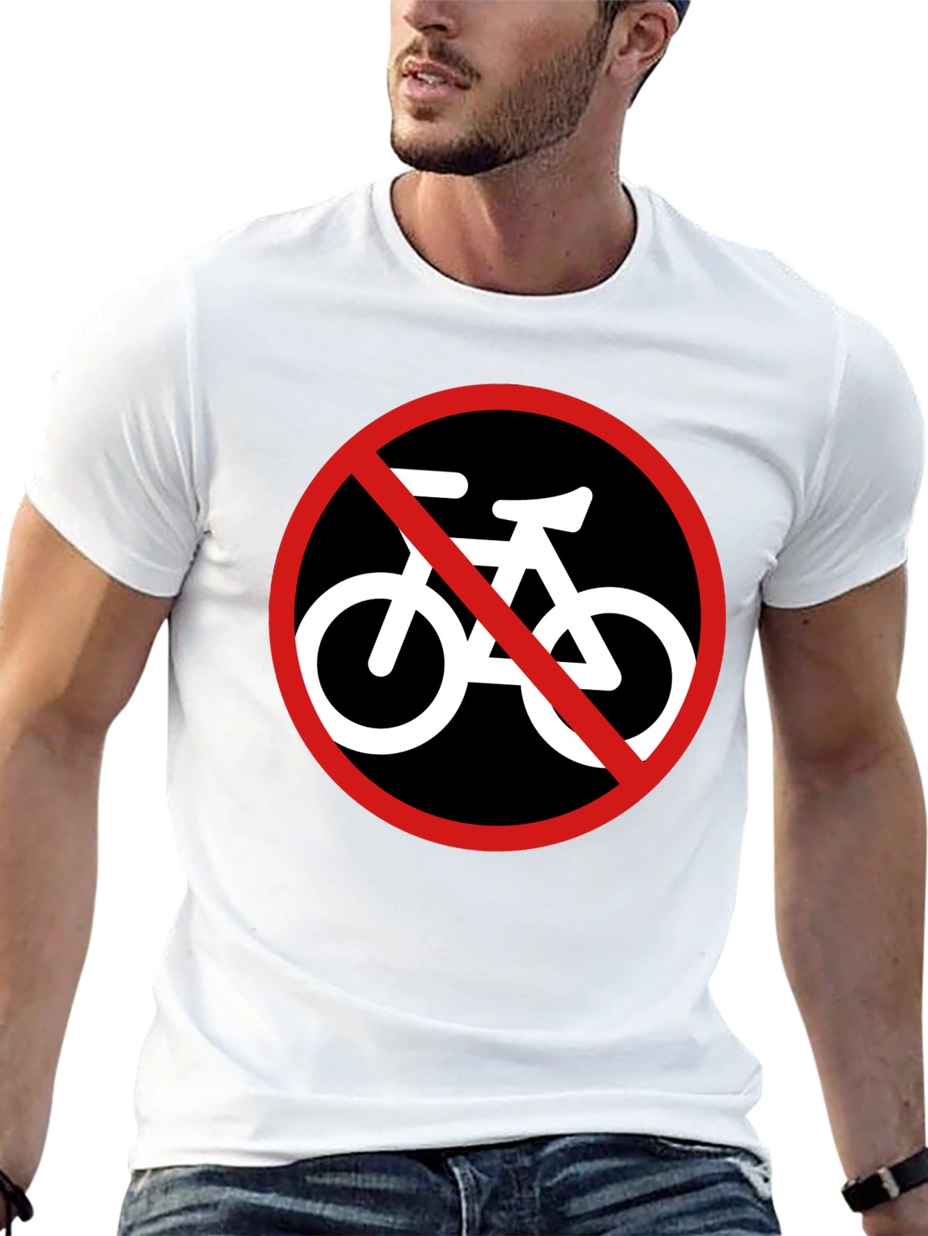 Black No Bikes Allowed Graphic Tee - Mens Black T-Shirt view 13