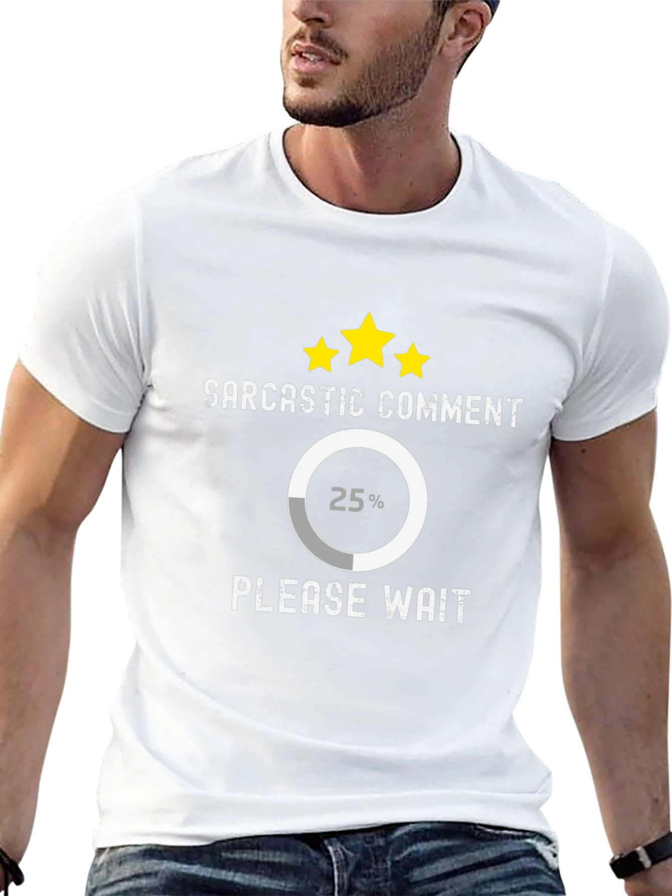 Black Sarcastic Comment Loading T-Shirt view 13