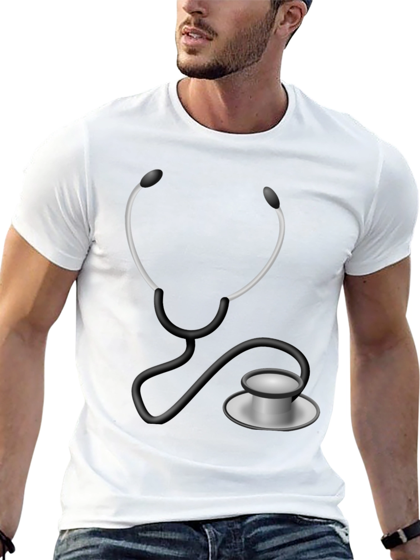 Black Stethoscope Graphic T-Shirt - Medical Humor Tee view 13