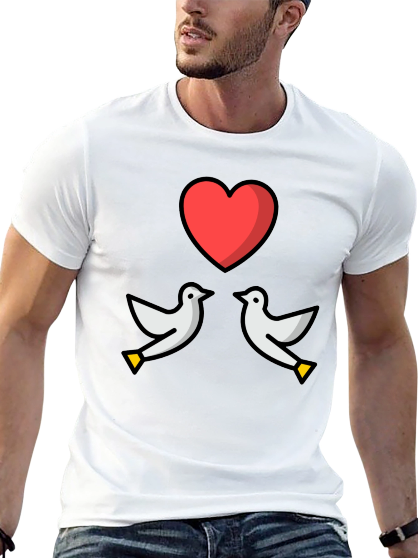 Black Dove Heart Graphic Tee - Love & Peace T-Shirt view 13
