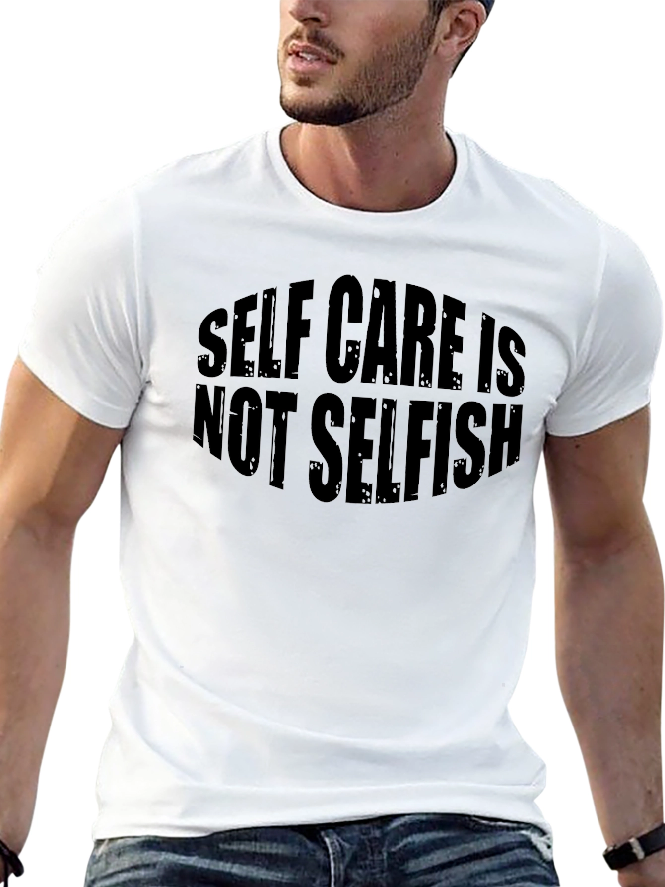Black Self Care Is Not Selfish Graphic Tee - Black T-Shirt view 13
