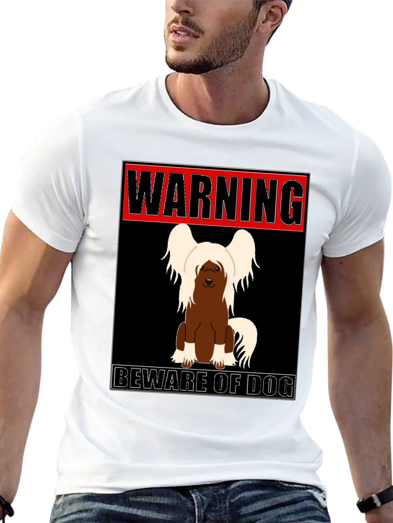 Black Warning Beware of Dog T-Shirt view 13