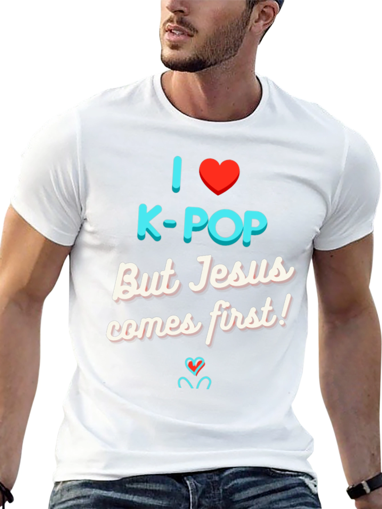Black I Love K-Pop But Jesus T-Shirt view 13