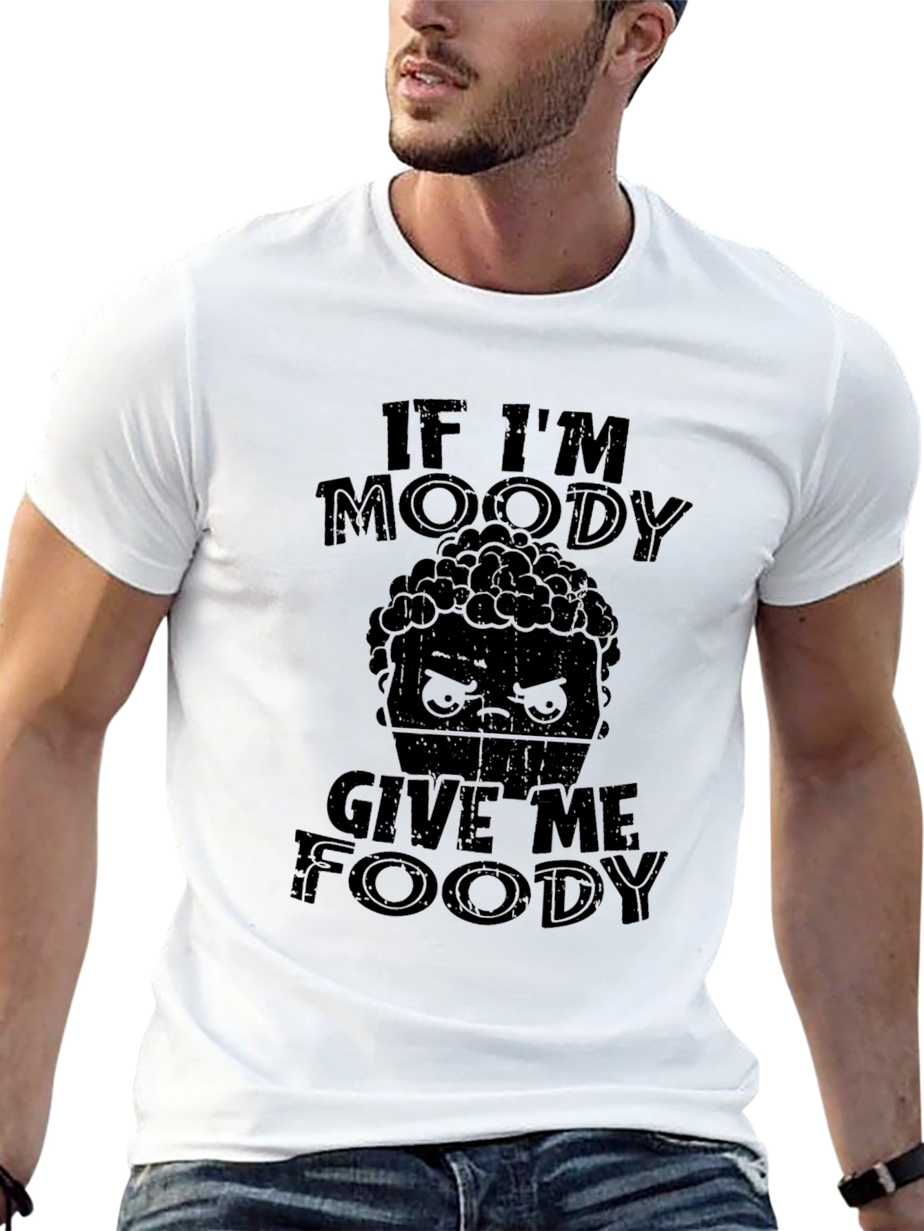 Black Moody Foody Graphic T-Shirt -  Funny Foodie Tee view 13