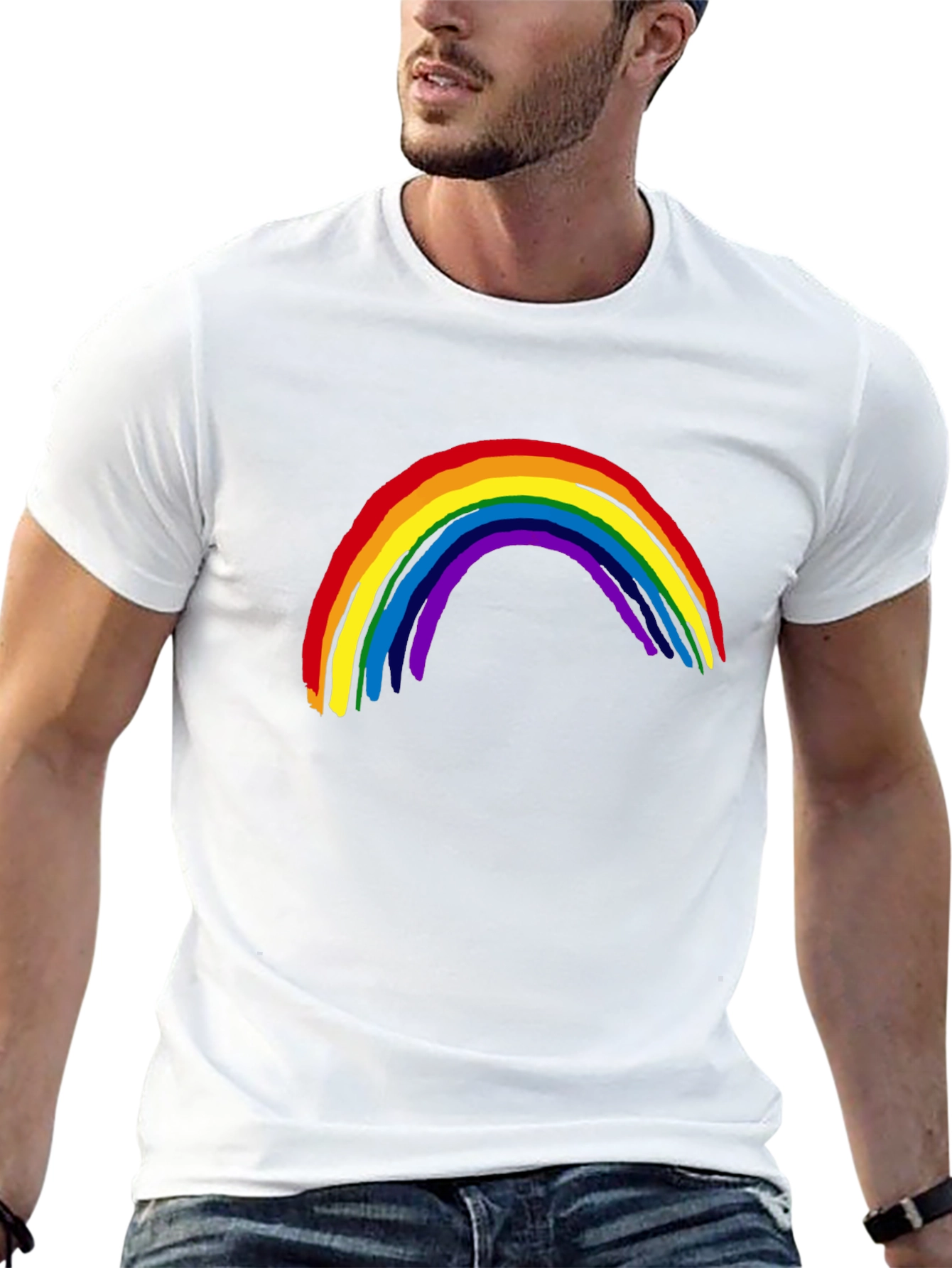 Black Rainbow Graphic Tee - Black Casual Shirt view 13