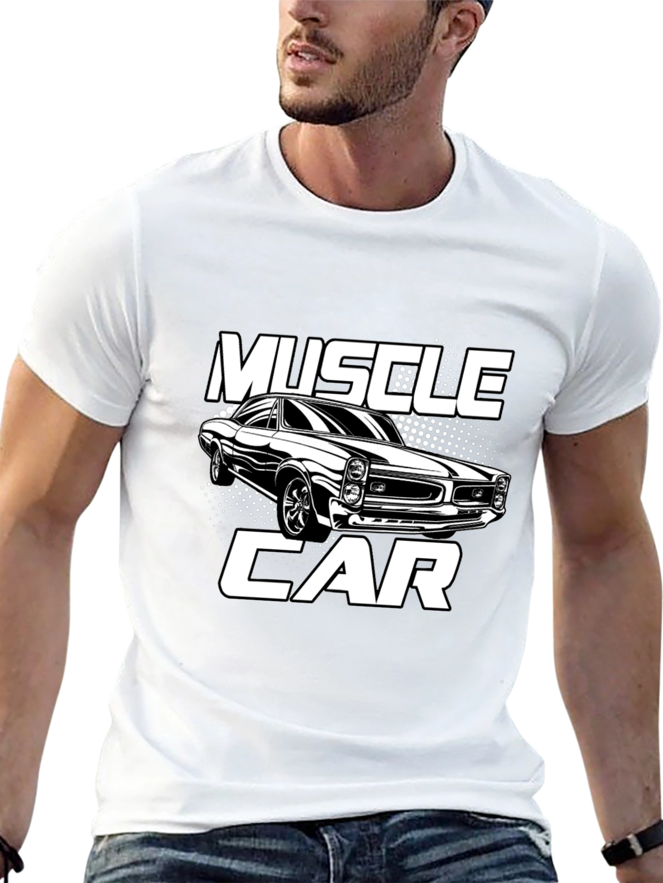 Black Muscle Car Graphic T-Shirt - Black view 13