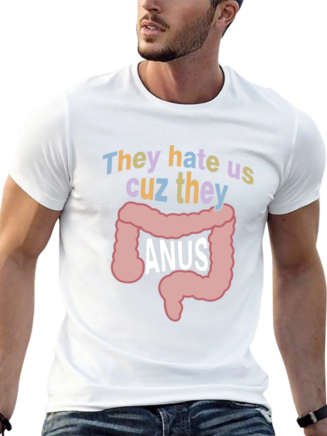 Black Anus Graphic T-Shirt: They Hate Us Funny Tee view 13