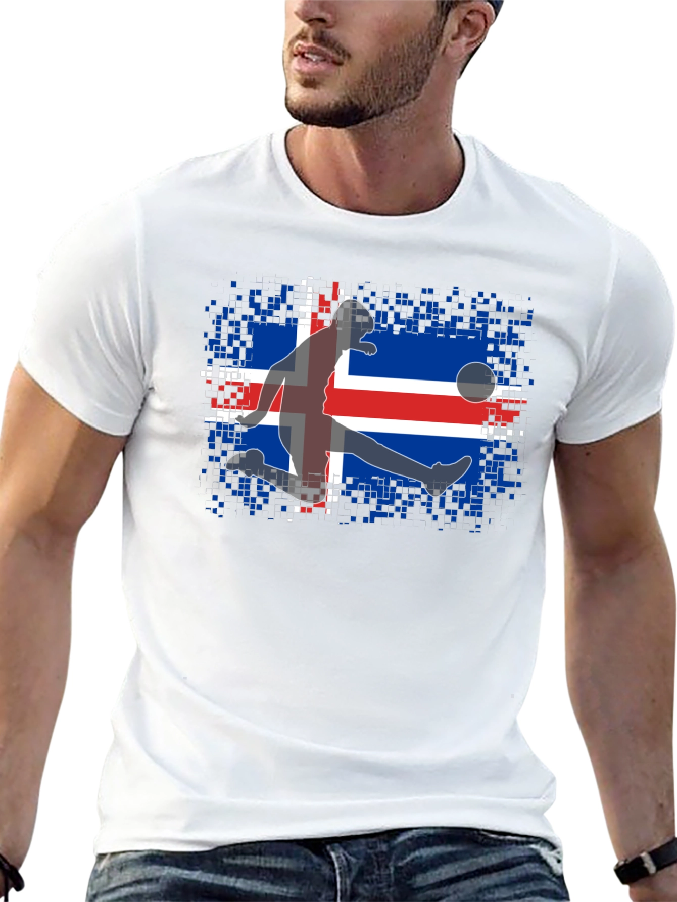 Iceland Soccer Flag Graphic T-Shirt - 13