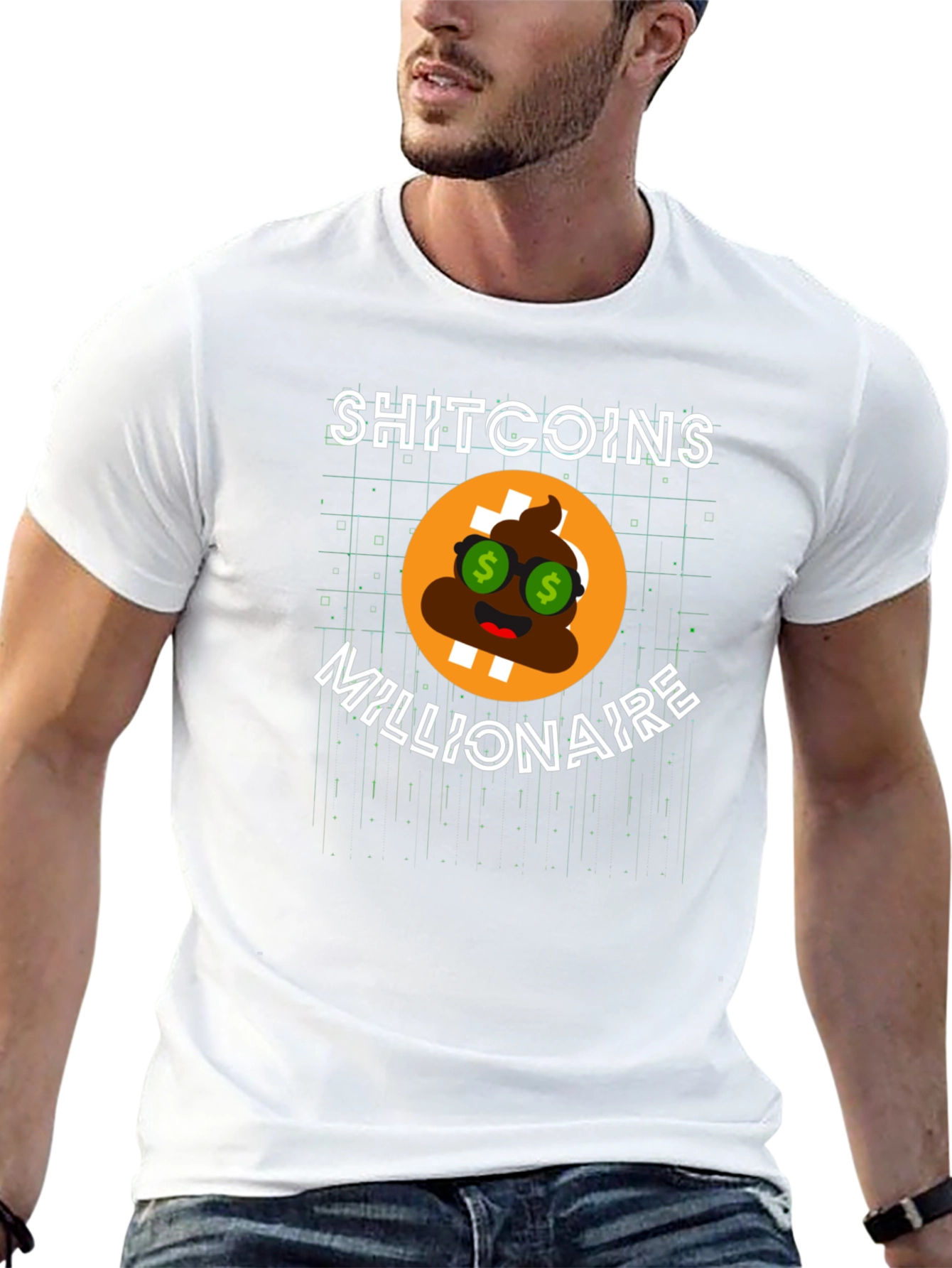 Black Shitcoins Millionaire Black T-Shirt view 13