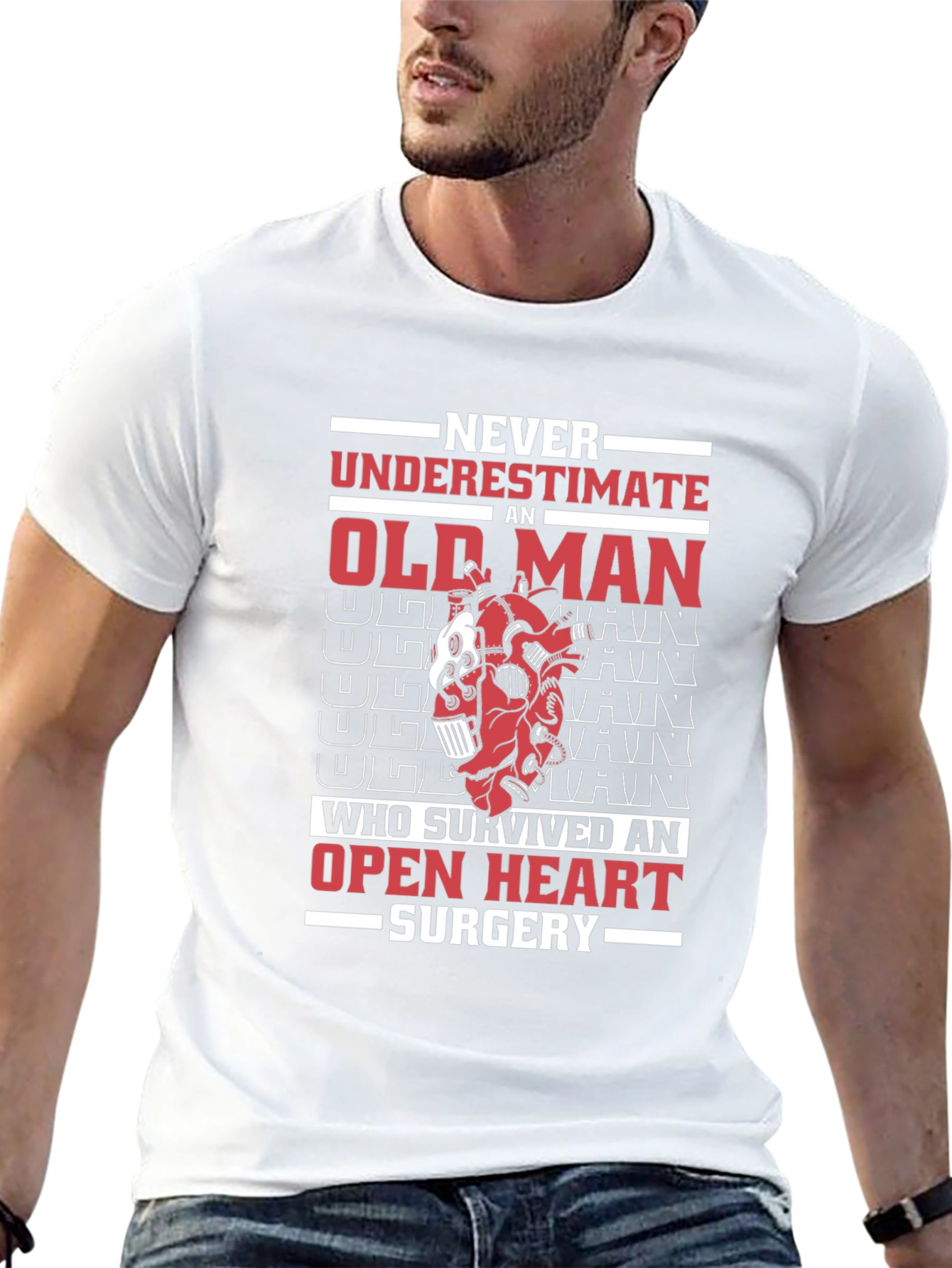 Black Never Underestimate Old Man Open Heart Surgery T-Shirt view 13