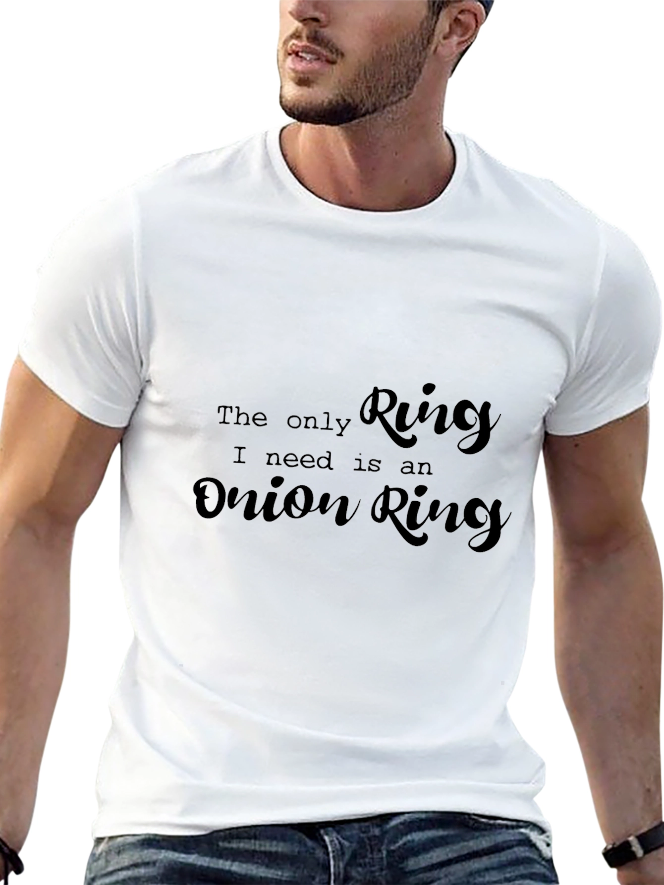 Black Onion Ring Lover's Tee - Foodie Humor view 13