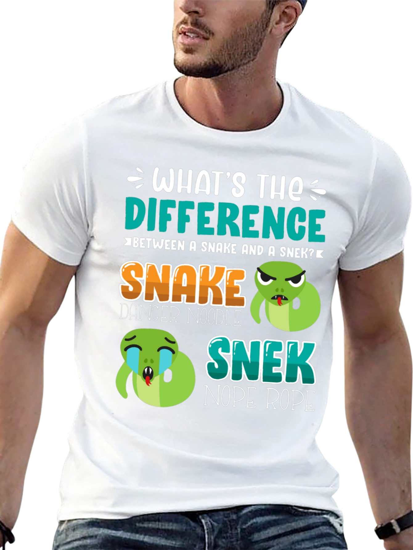 Black Snake vs Snek T-Shirt: Danger Noodle vs Nope Rope Tee view 13