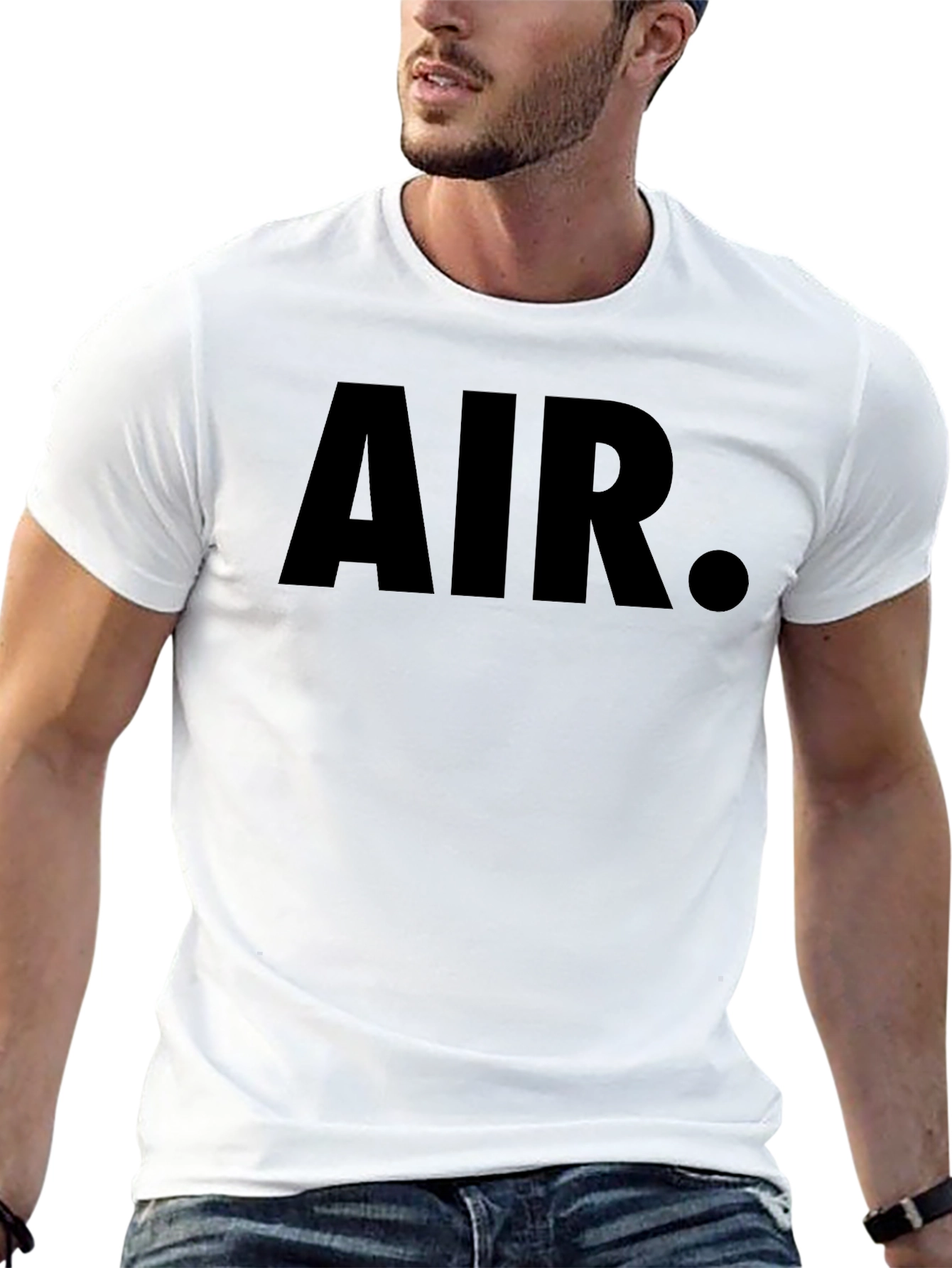 Black Men's Black Graphic T-Shirt - AIR Print view 13
