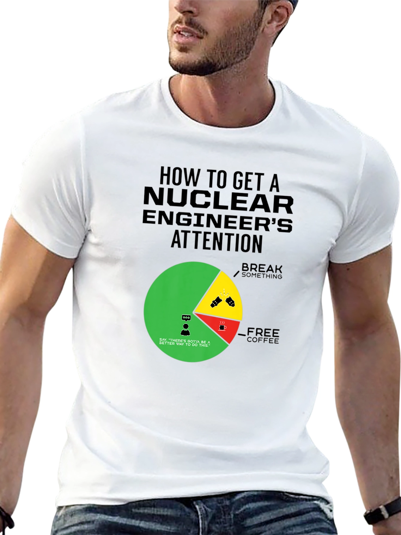 Black Nuclear Engineer Attention Graphic Tee - Funny Gift view 13