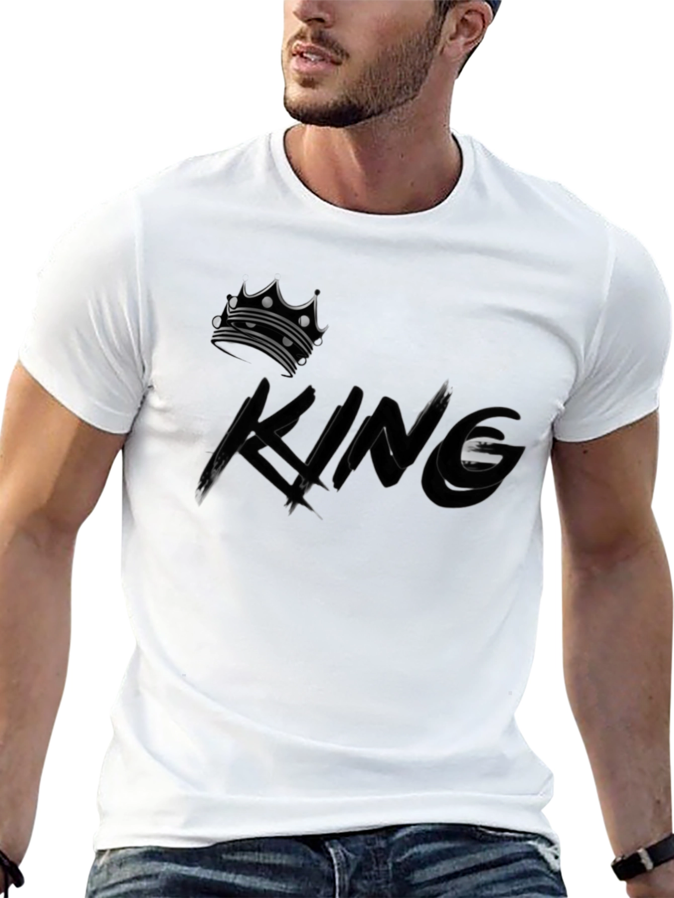 Black King Crown Graphic Black T-Shirt view 13