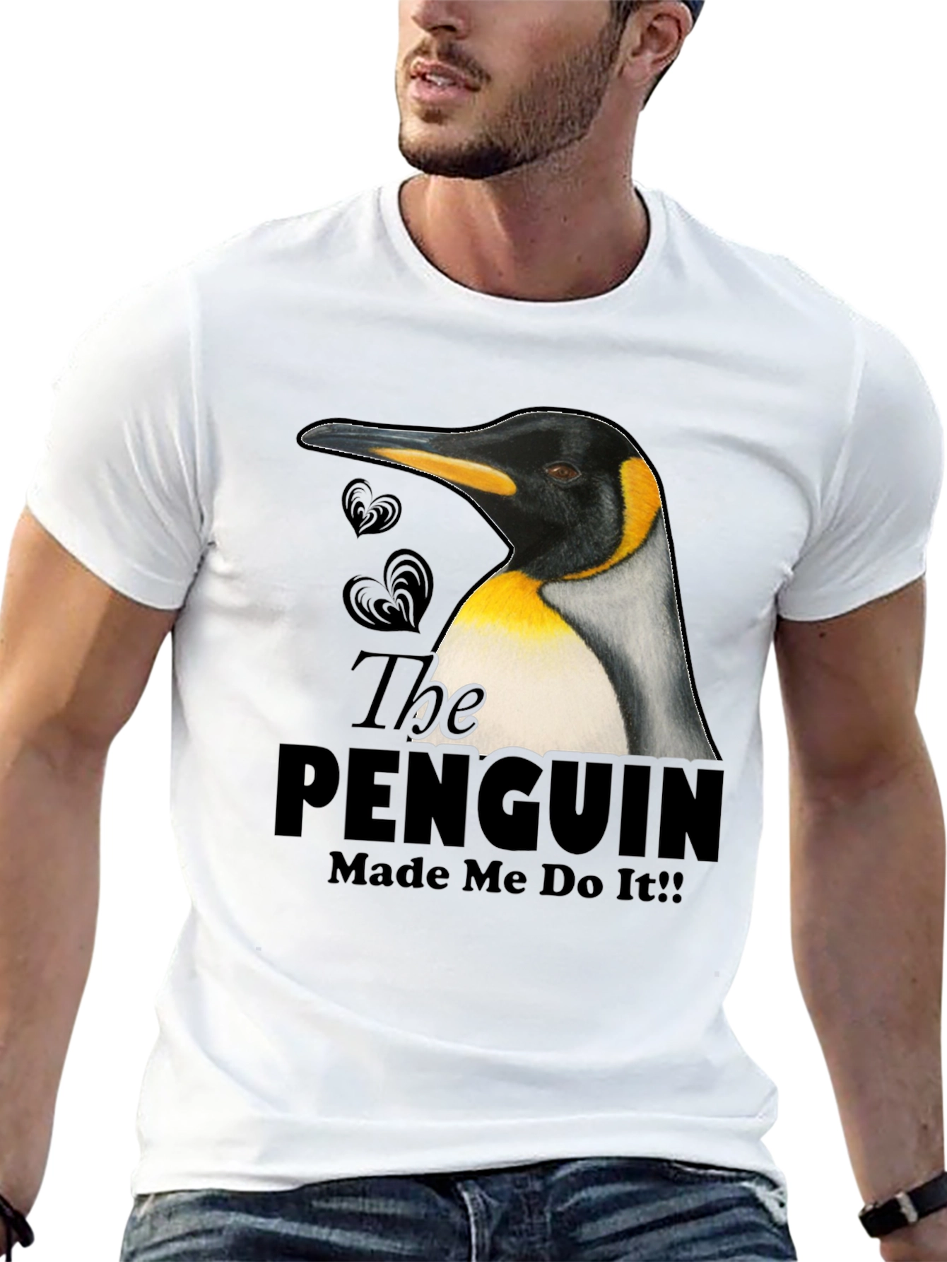 Black Penguin Made Me Do It! Novelty T-Shirt view 13