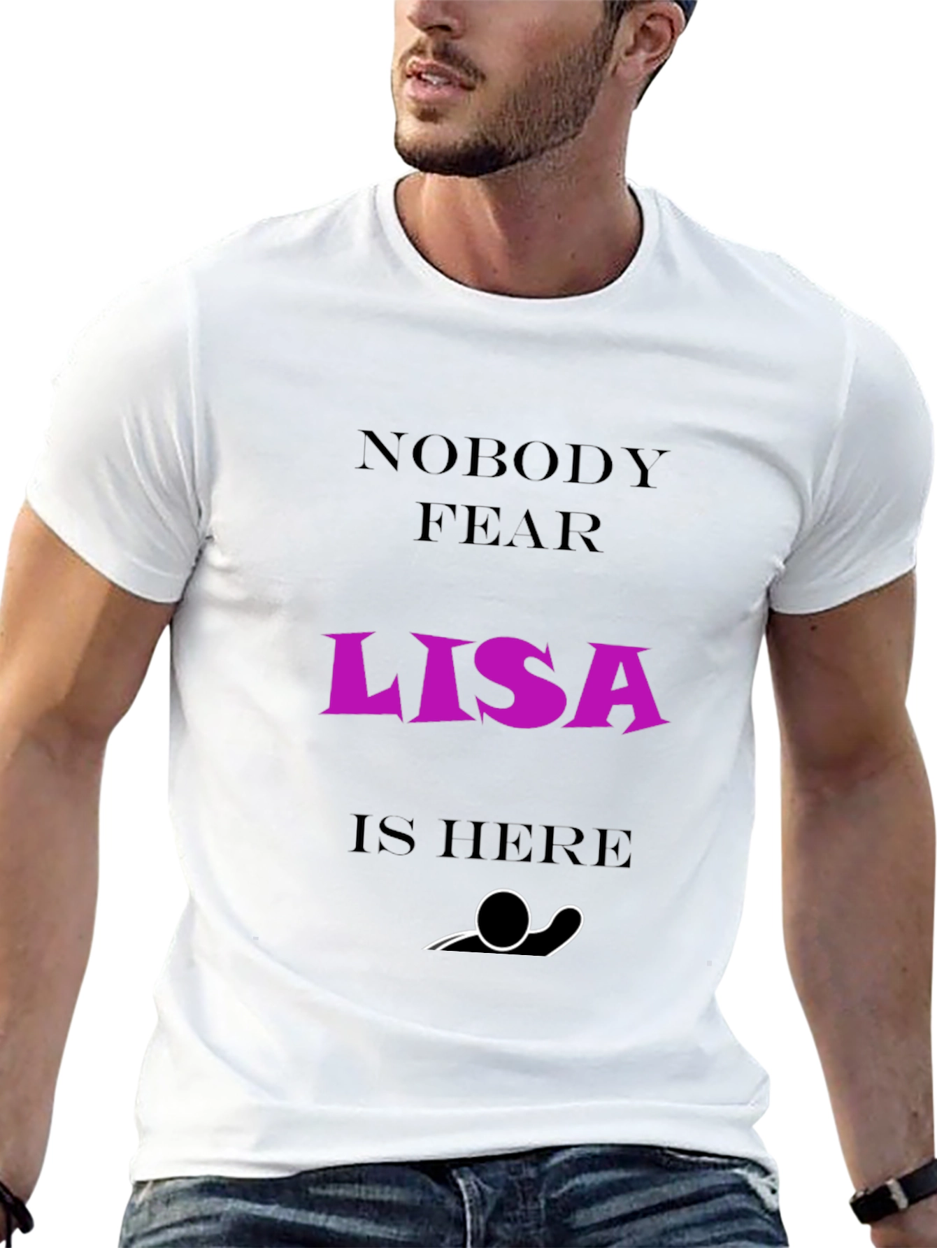 Black Nobody Fear Lisa Is Here T-Shirt - Funny Graphic Tee view 13