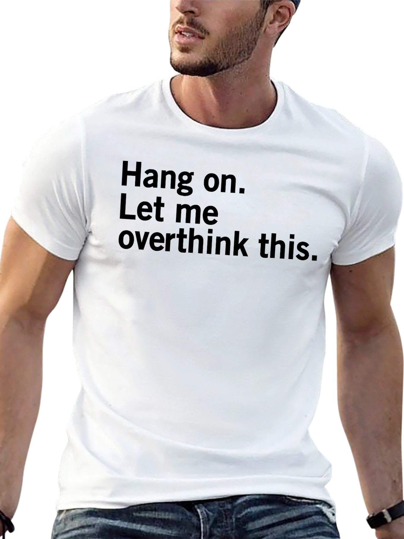 Black Overthinking T-Shirt - Men's Black Graphic Tee view 13