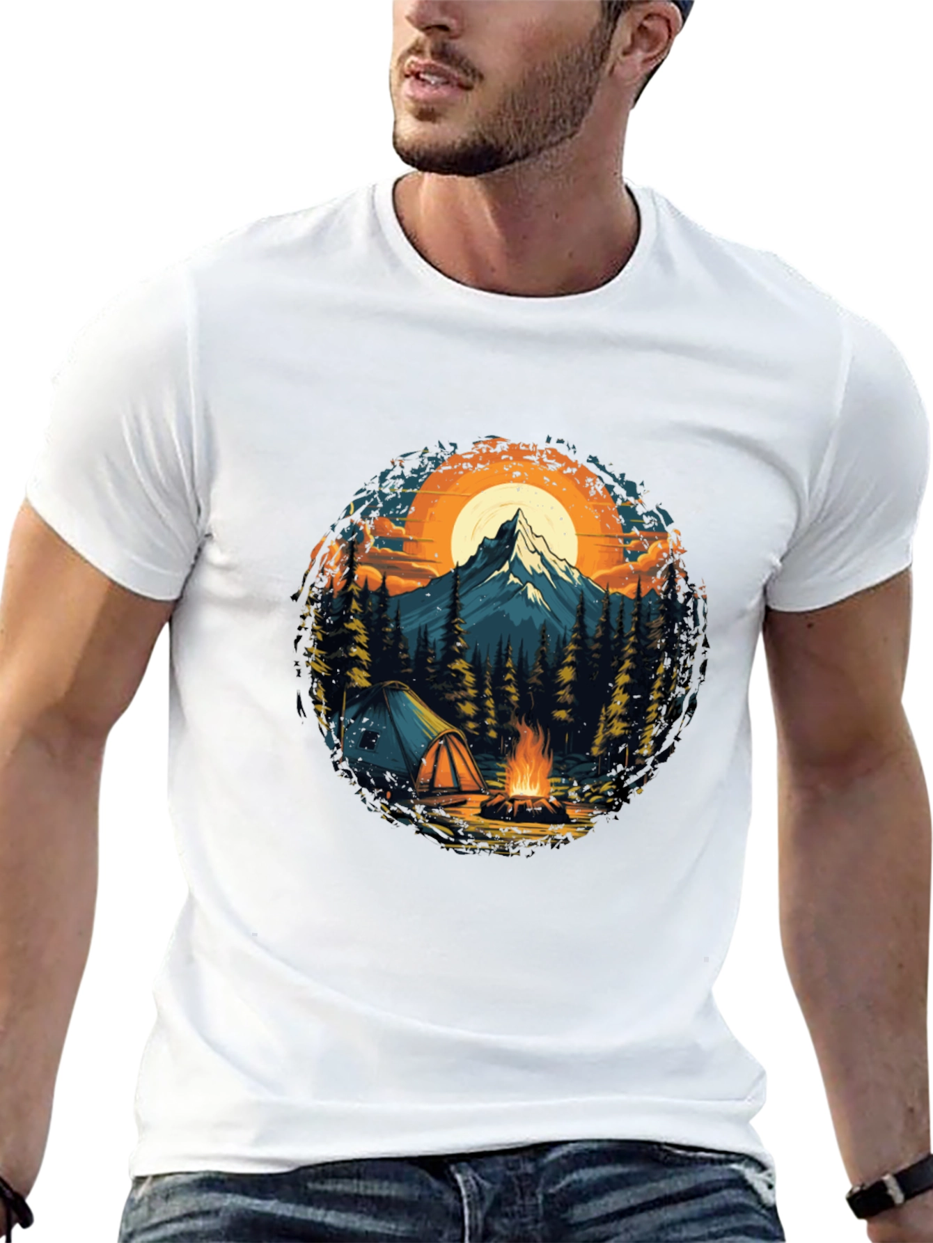 Black Outdoor Adventure T-Shirt: Camping & Mountain Design view 13