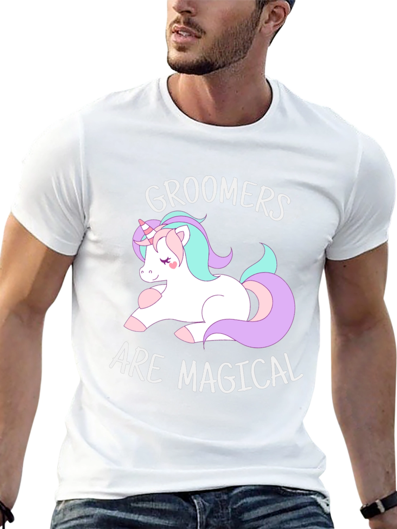 Groomers are Magical T-Shirt, Cute Unicorn Graphic Tee - 13