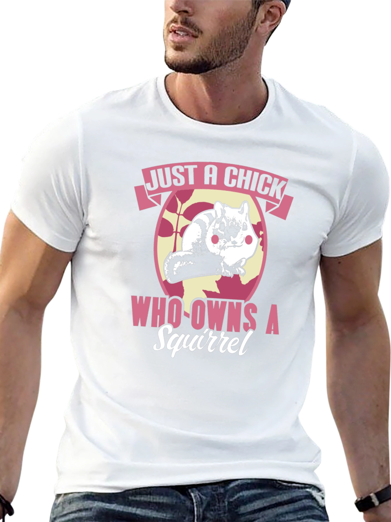 Black Just A Chick Who Owns A Squirrel T-Shirt - Novelty Graphic Tee view 13