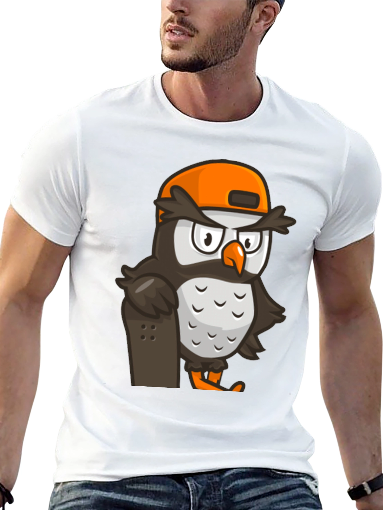 Black Cool Owl Skater Graphic Tee - Black view 13