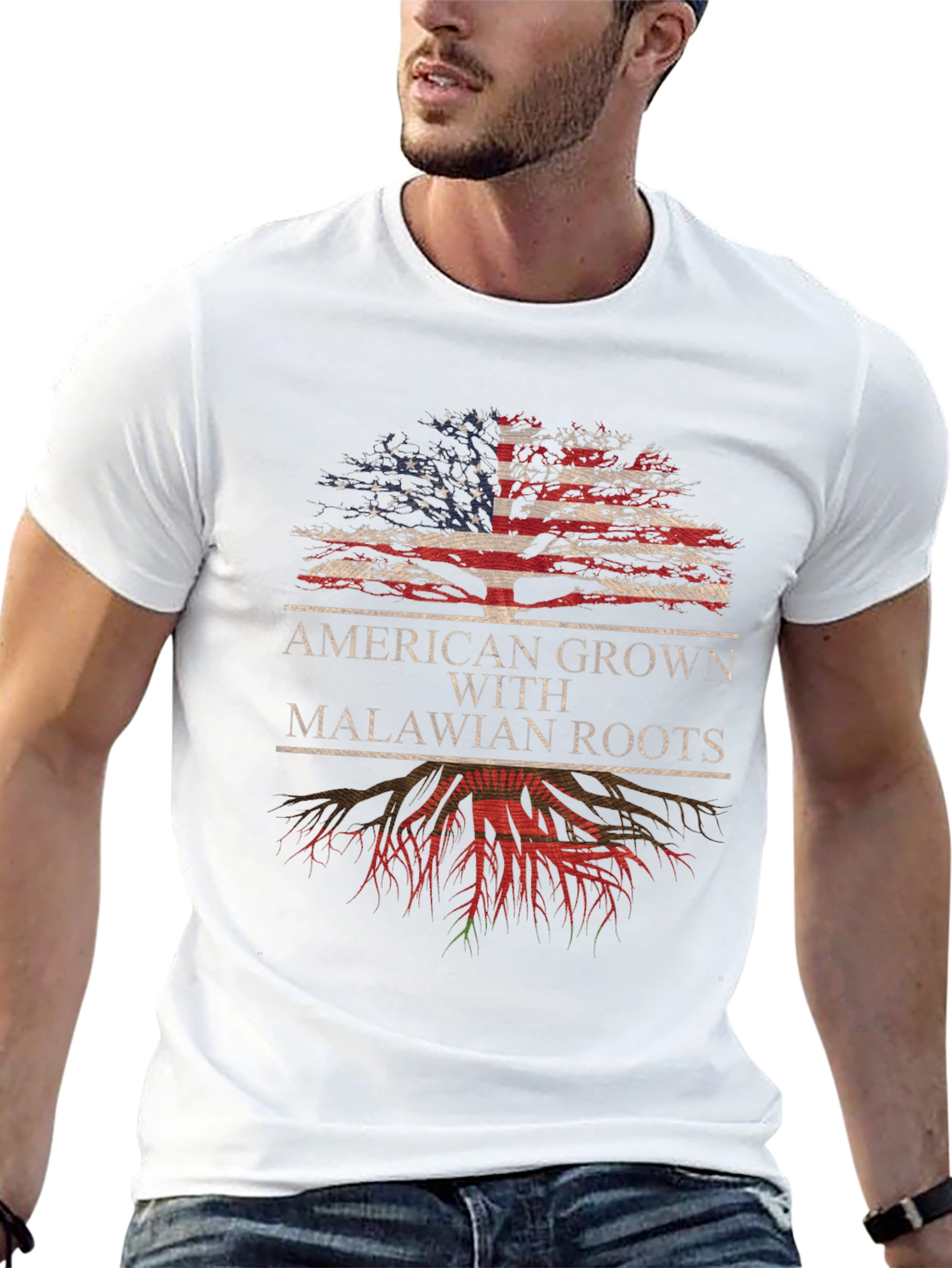 Black American Grown with Malawian Roots T-Shirt view 13