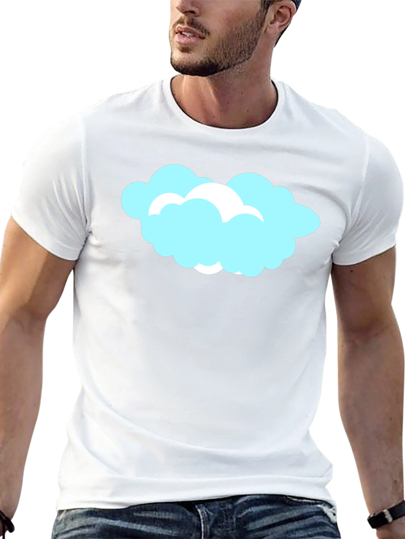 Black Cloud Graphic Black T-Shirt, Soft Cotton Tee view 13