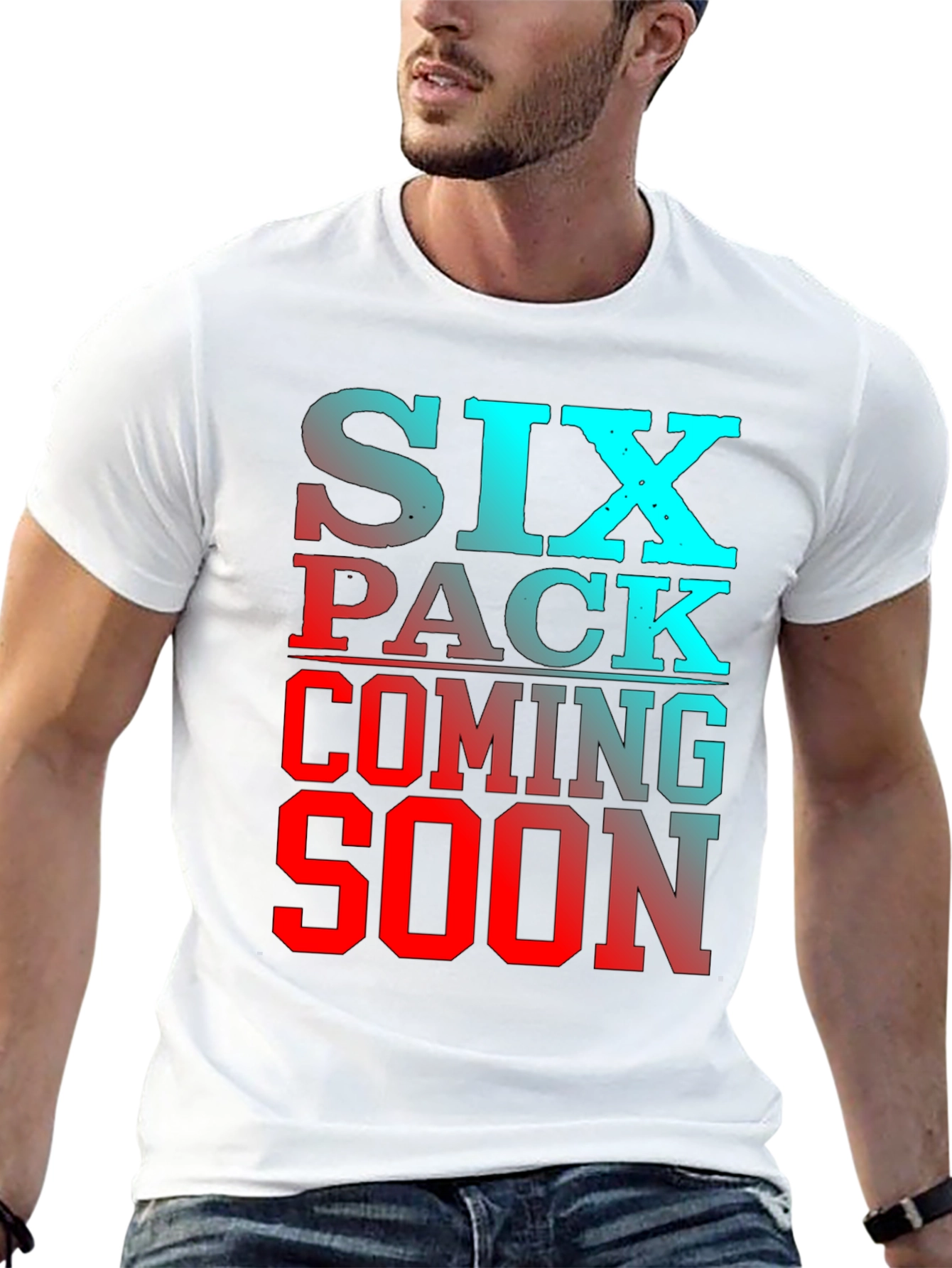 Black Six Pack Coming Soon Men's T-Shirt Gym Funny view 13