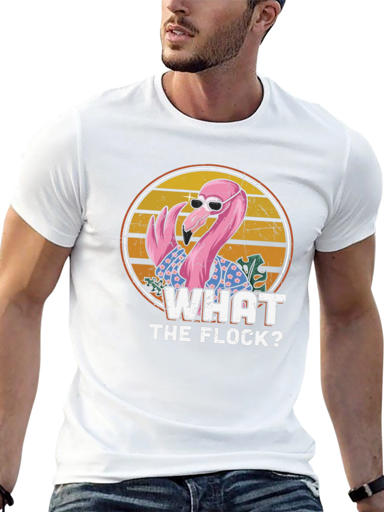 Black What the Flock Flamingo Graphic T-Shirt view 13