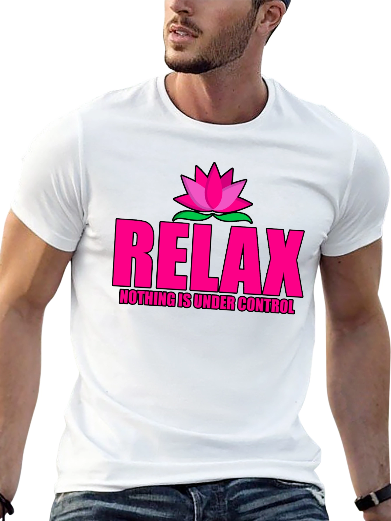 Black Relax Lotus T-Shirt - Nothing Is Under Control view 13