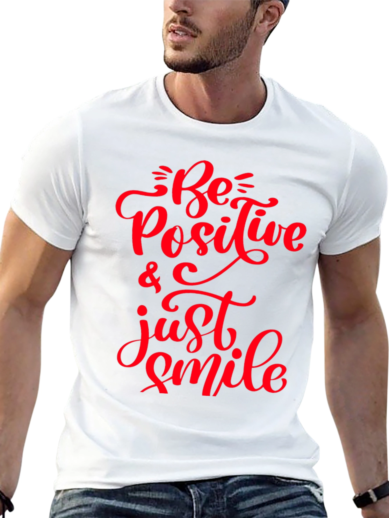 Black Be Positive T-Shirt - Motivational Graphic Tee view 13