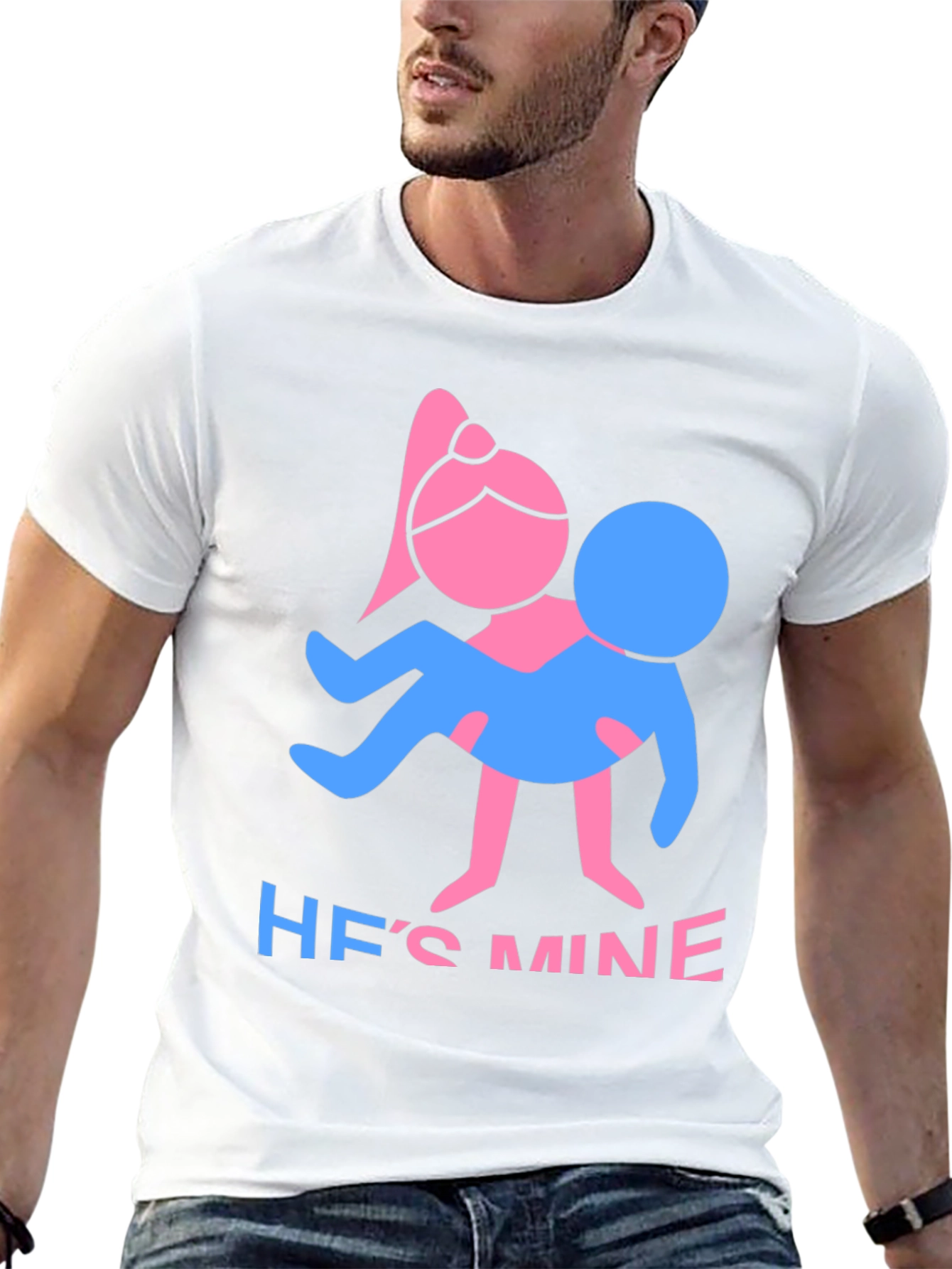 Black He's Mine T-Shirt - Funny Couple Tee view 13