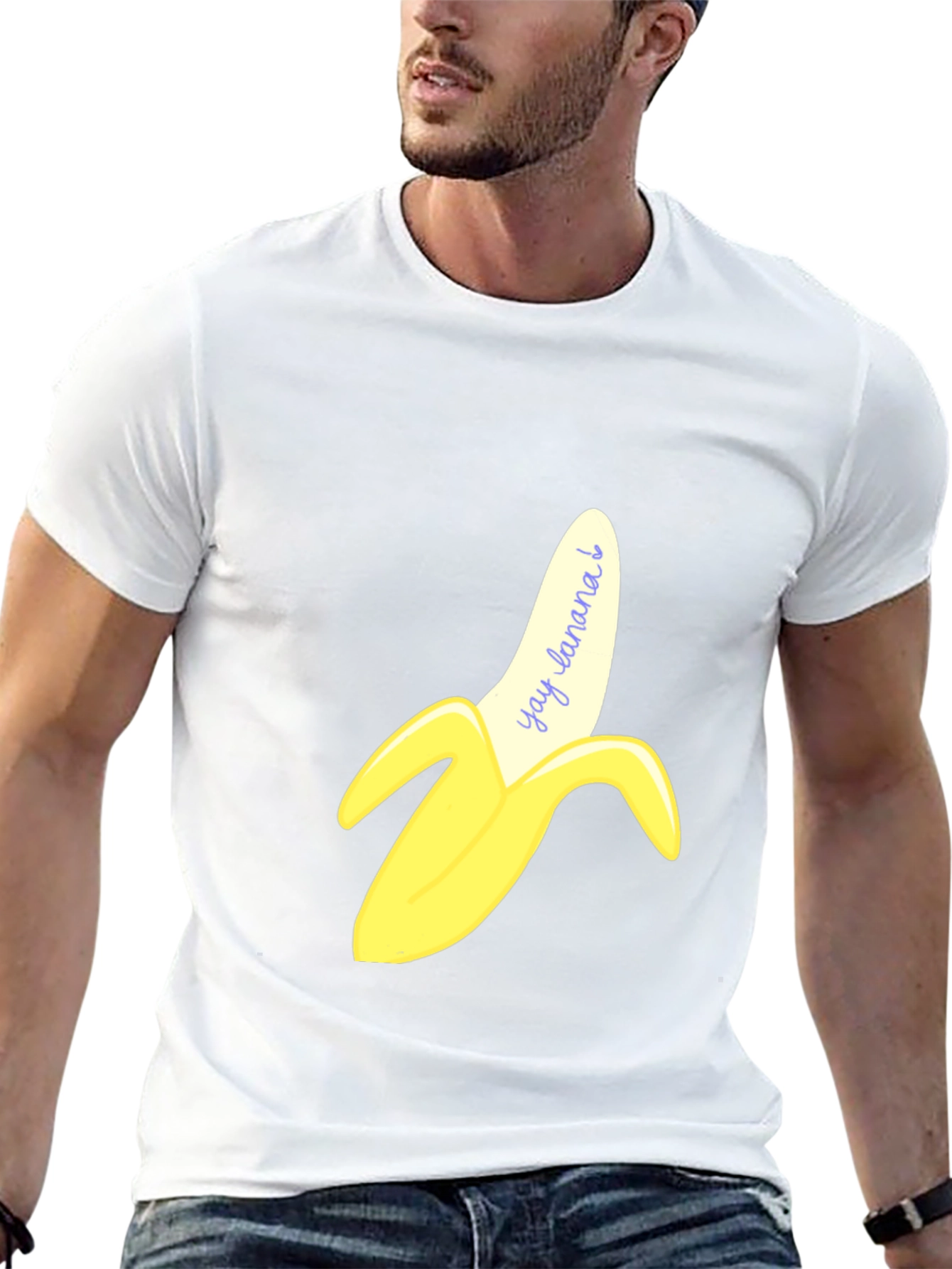 Black Yay Banana! Graphic Print T-Shirt view 13